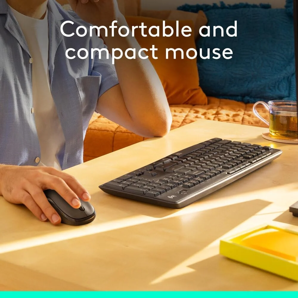 ست موس و کیبورد بی سیم بی صدای لاجیتک MK295 با فناوری SilentTouch، صفحه کلید کامل، ردیابی نوری پیشرفته، اتصال بی سیم بدون تاخیر، 90% نویز کمتر، صفحه کلید AR - گرافیت ست موس و کیبورد بی سیم بی صدای لاجیتک MK295 با فناوری SilentTouch، صفحه کلید کامل، ردیابی نوری پیشرفته، اتصال بی سیم بدون تاخیر، 90% نویز کمتر، صفحه کلید AR - گرافیت