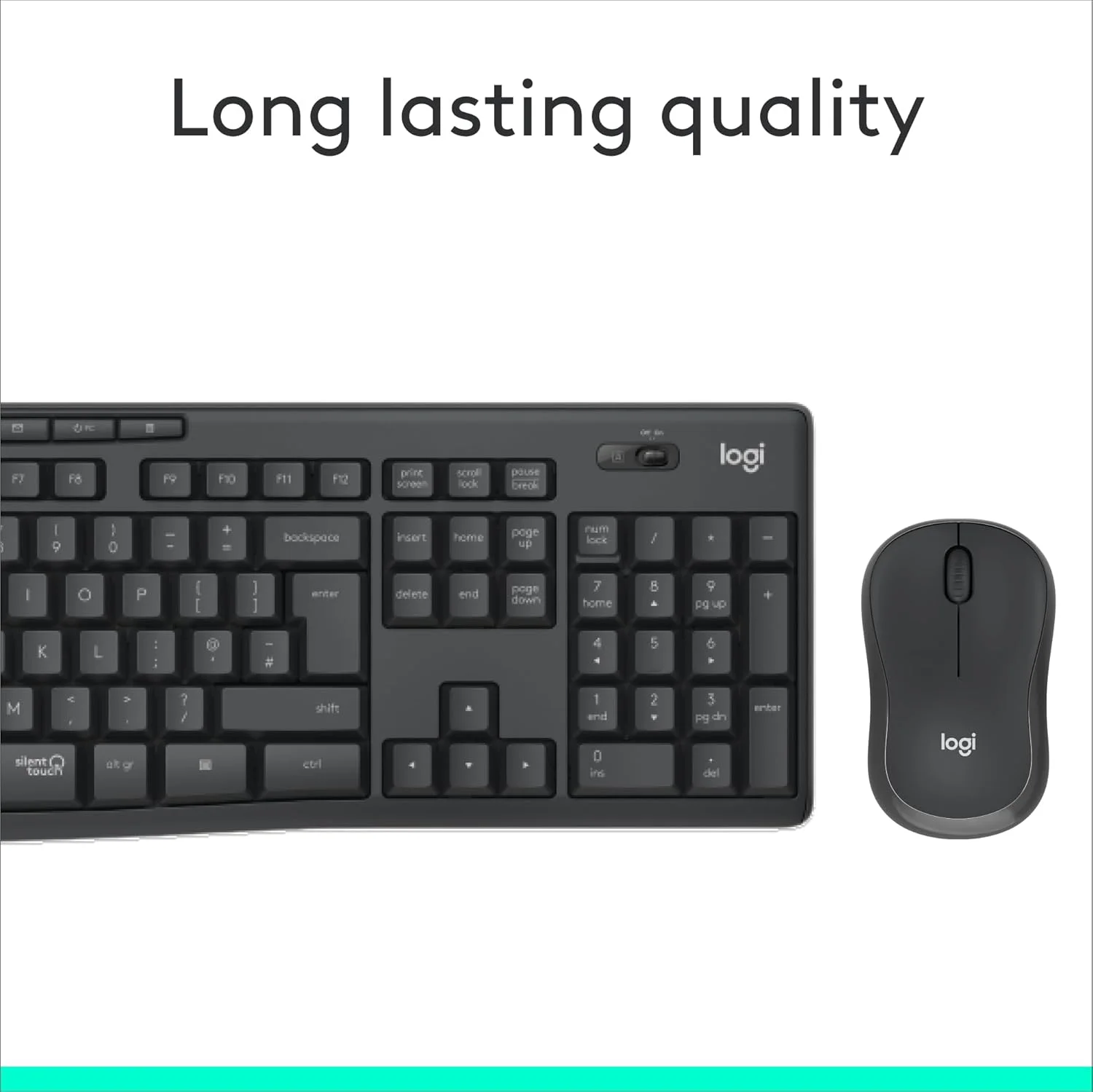 ست موس و کیبورد بی سیم بی صدای لاجیتک MK295 با فناوری SilentTouch، صفحه کلید کامل، ردیابی نوری پیشرفته، اتصال بی سیم بدون تاخیر، 90% نویز کمتر، صفحه کلید AR - گرافیت ست موس و کیبورد بی سیم بی صدای لاجیتک MK295 با فناوری SilentTouch، صفحه کلید کامل، ردیابی نوری پیشرفته، اتصال بی سیم بدون تاخیر، 90% نویز کمتر، صفحه کلید AR - گرافیت