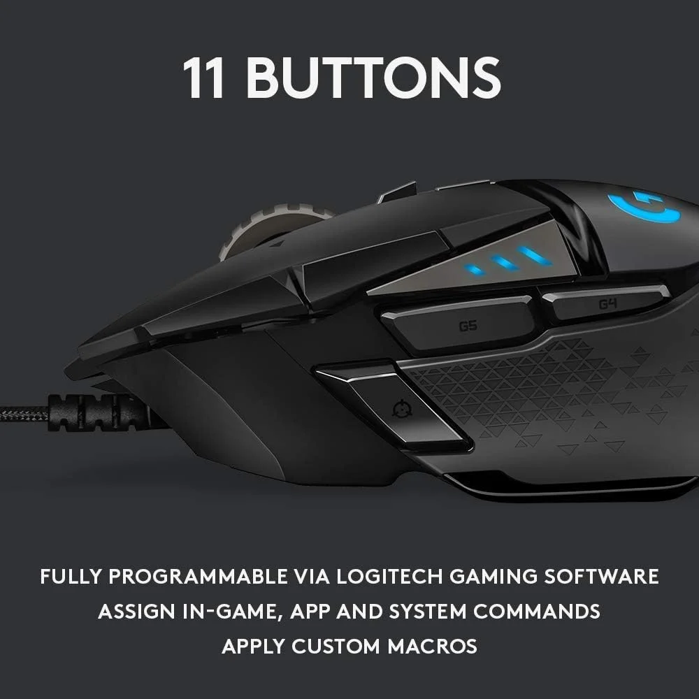 موس گیمینگ با عملکرد بالا Logitech G502 HERO (بازسازی شده)
