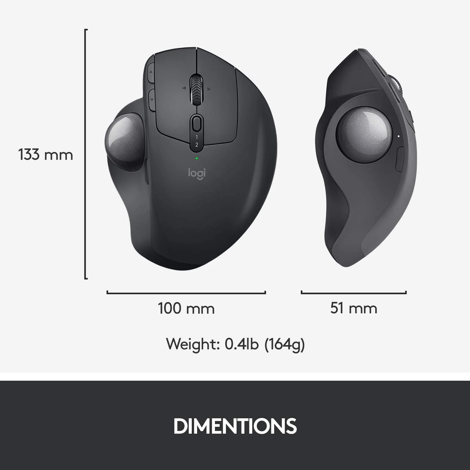 ماوس ترکبال بیسیم لاجیتک Mx Ergo، بلوتوث یا 2.4 گیگاهرتز با گیرنده USB یکپارچه، زاویه ترکبال قابل تنظیم، چرخ اسکرول دقیق، باتری شارژ USB-C، سازگار با PC / Mac / iPad OS - مشکی ماوس ترکبال بیسیم لاجیتک Mx Ergo، بلوتوث یا 2.4 گیگاهرتز با گیرنده USB یکپارچه، زاویه ترکبال قابل تنظیم، چرخ اسکرول دقیق، باتری شارژ USB-C، سازگار با PC / Mac / iPad OS - مشکی