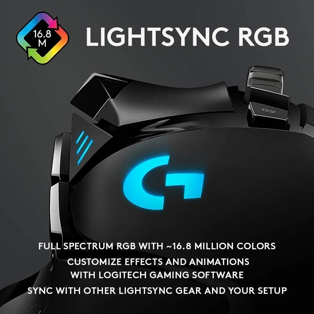 موس گیمینگ با عملکرد بالا Logitech G502 HERO (بازسازی شده)