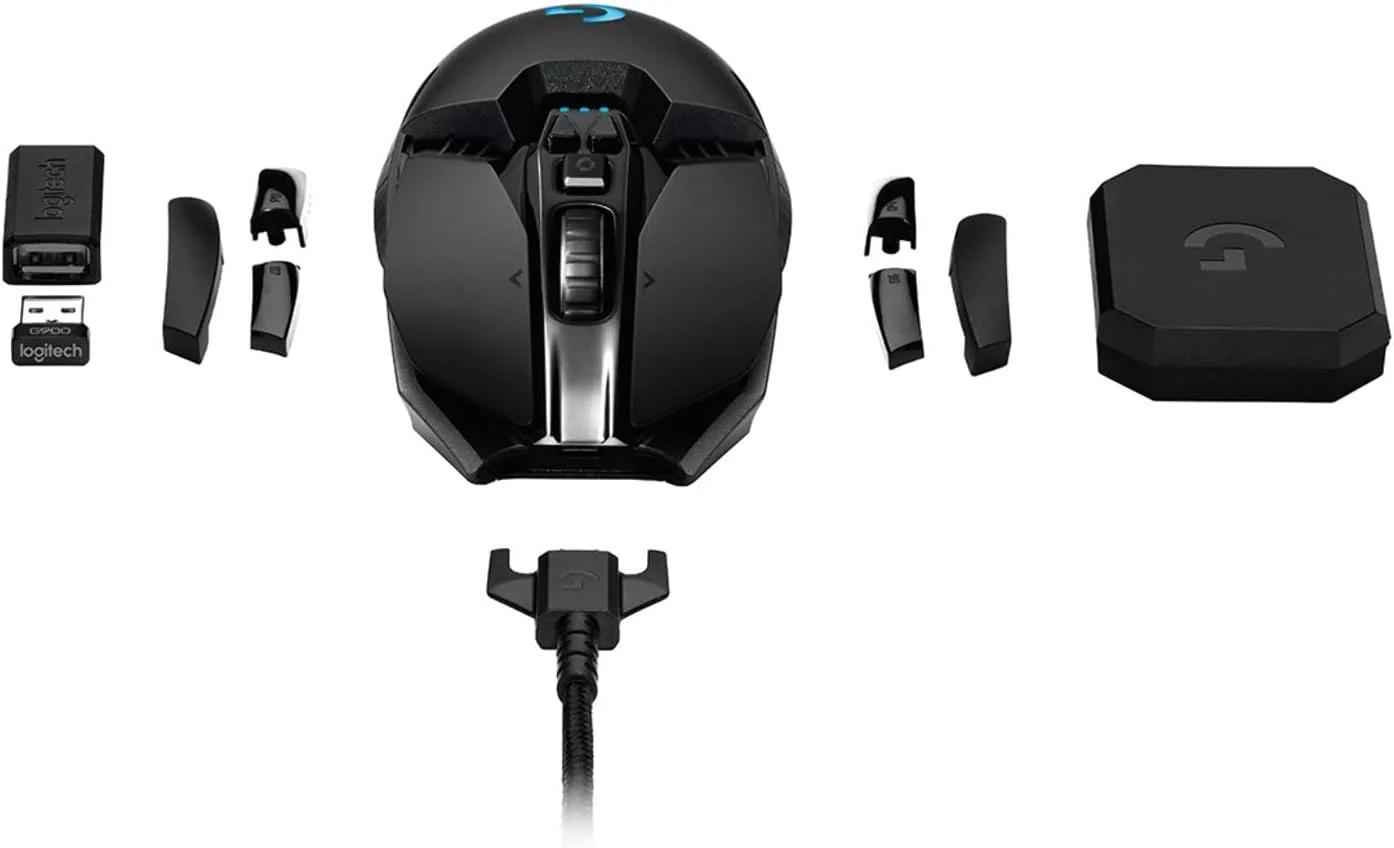 موس گیمینگ حرفه ای سیم دار/بی سیم لاجیتک مدل G900 Chaos Spectrum، موس دو طرفه