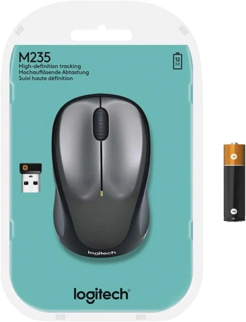 موس بی سیم لاجیتک M235، خاکستری/مشکی