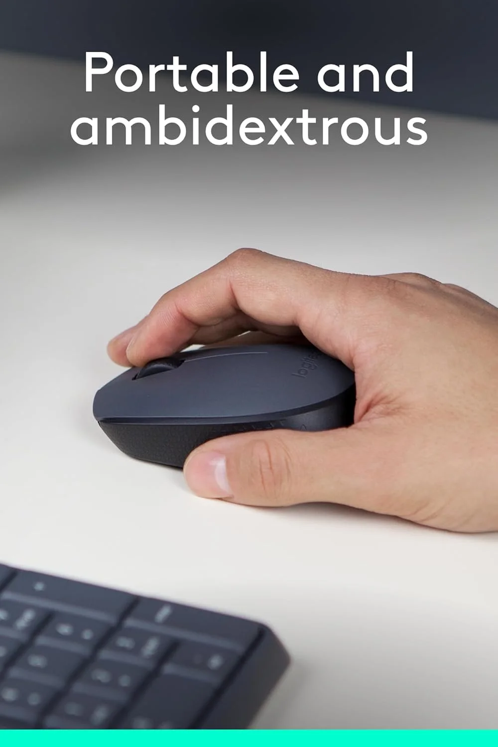 ماوس بی سیم لاجیتک مدل M170، 2.4 گیگاهرتز با گیرنده کوچک USB، ردیابی اپتیکال، عمر باتری 12 ماهه، مناسب برای هر دو دست PC/Mac/Laptop - خاکستری/مشکی