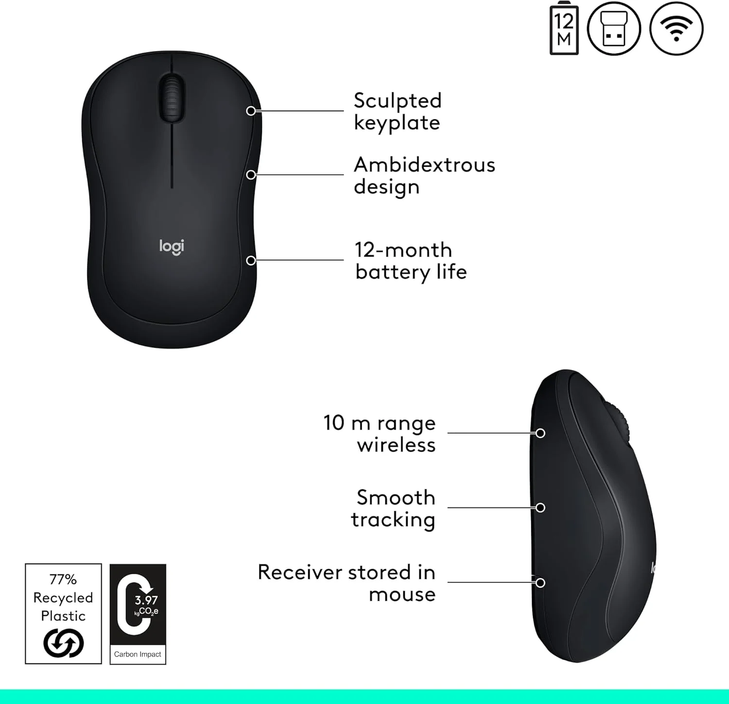 موس بی سیم اپتیکال لاجیتک مدل M185 با گیرنده نانو (910-003888) خاکستری موس بی سیم اپتیکال لاجیتک مدل M185 با گیرنده نانو (910-003888) خاکستری