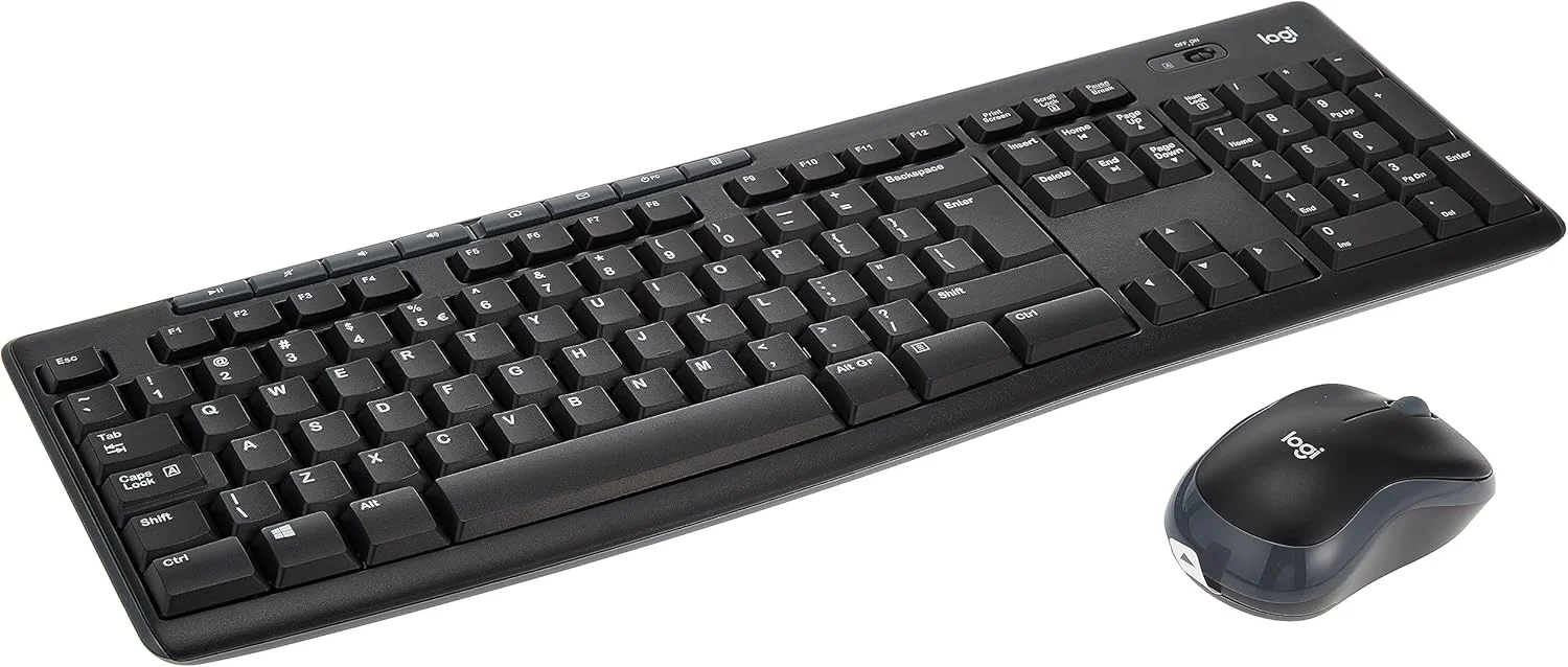 ست کیبورد و ماوس بی‌سیم لاجیتک مدل MK270 برای ویندوز، بی‌سیم 2.4 گیگاهرتز، ماوس بی‌سیم جمع و جور، 8 کلید میانبر چندرسانه‌ای، عمر باتری 2 ساله، PC/لپ‌تاپ، طرح‌بندی QWERTY UK - مشکی