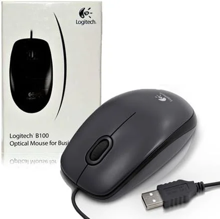 موس اپتیکال مشکی لاجیتک مدل B100 - 910-003357 مناسب برای کسب و کار