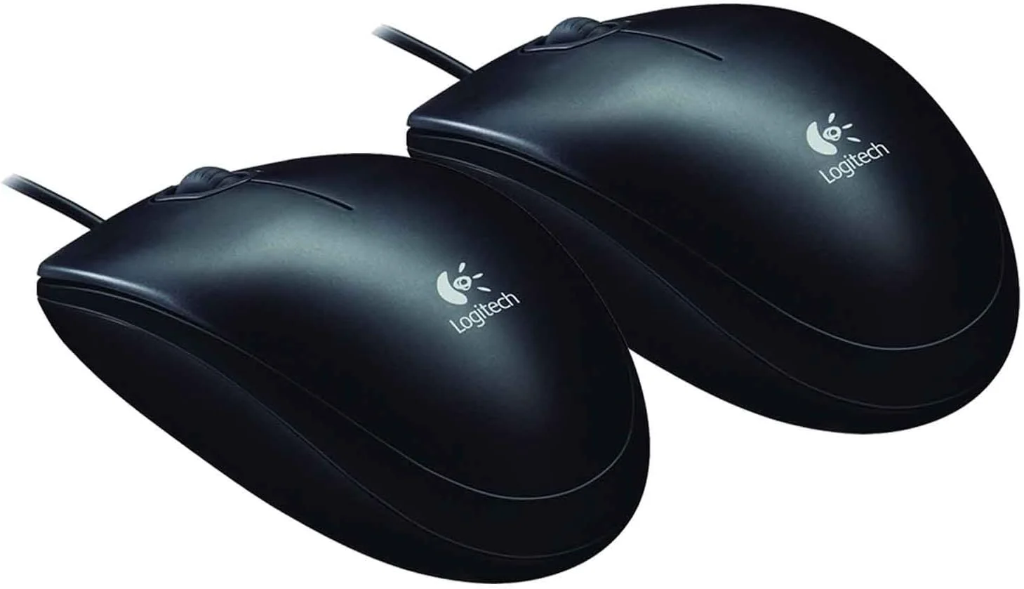 موس اپتیکال تجاری Logitech B100 (مشکی، بسته 2 عددی)