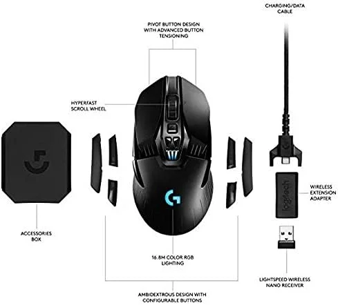 ماوس گیمینگ بیسیم Logitech G903 LIGHTSPEED، سنسور 25K Hero، 12000 DPI، RGB، سبک وزن، 7 تا 11 دکمه قابل برنامهریزی، عمر باتری طولانی، سازگار با PC / Mac - مشکی ماوس گیمینگ بیسیم Logitech G903 LIGHTSPEED، سنسور 25K Hero، 12000 DPI، RGB، سبک وزن، 7 تا 11 دکمه قابل برنامهریزی، عمر باتری طولانی، سازگار با PC / Mac - مشکی