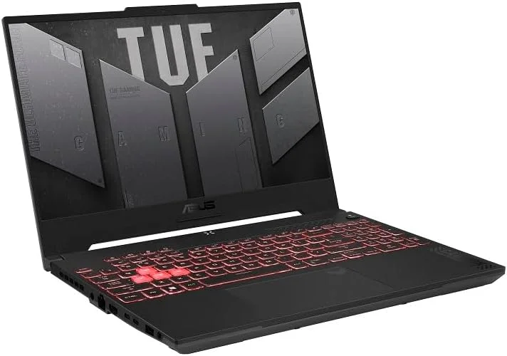 لپ تاپ گیمینگ ایسوس TUF Gaming A15 (2023)، صفحه نمایش 15.6 اینچی FHD 144Hz، پوشش 100% sRGB، کارت گرافیک GeForce RTX 4060، پردازنده AMD Ryzen 7 7735HS، رم 16 گیگابایتی DDR5، حافظه SSD 1 ترابایتی PCIe، Wi-Fi 6، ویندوز 11، مدل FA507NV-EH74