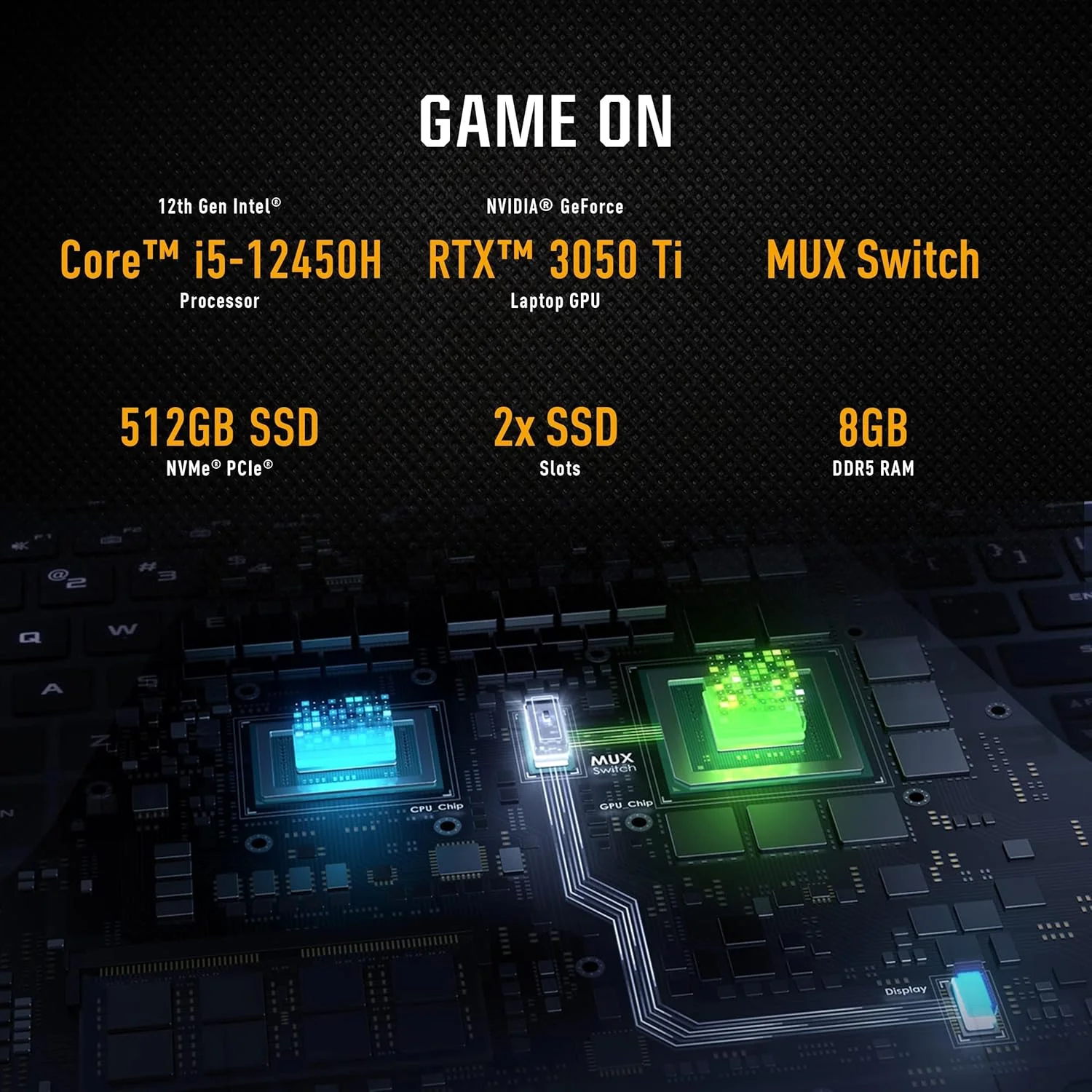 لپ تاپ گیمینگ ایسوس TUF Dash 15 (2022)، صفحه نمایش 15.6 اینچی 144 هرتز FHD، پردازنده Intel Core i5 12450H، کارت گرافیک GeForce RTX 3050 Ti، رم 8 گیگابایت DDR5، حافظه SSD 512 گیگابایت PCIe، Thunderbolt 4، Wi-Fi 6، ویندوز 11 هوم، مشکی مات، FX517ZE-RS51 لپ تاپ گیمینگ ایسوس TUF Dash 15 (2022)، صفحه نمایش 15.6 اینچی 144 هرتز FHD، پردازنده Intel Core i5 12450H، کارت گرافیک GeForce RTX 3050 Ti، رم 8 گیگابایت DDR5، حافظه SSD 512 گیگابایت PCIe، Thunderbolt 4، Wi-Fi 6، ویندوز 11 هوم، مشکی مات، FX517ZE-RS51