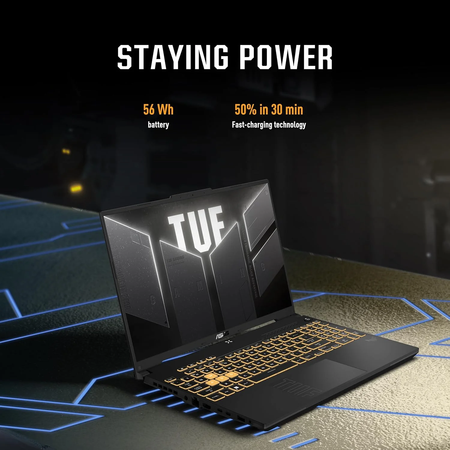 لپ تاپ گیمینگ ایسوس TUF Gaming F16، پردازنده Intel Core 5 210H، کارت گرافیک NVIDIA RTX 3050 6GB، رم 16 گیگابایت، SSD 512 گیگابایت، صفحه نمایش 16.0 اینچی FHD+ 144 هرتز، ویندوز 11، خاکستری مکا، [FX607VJ-RL012W]