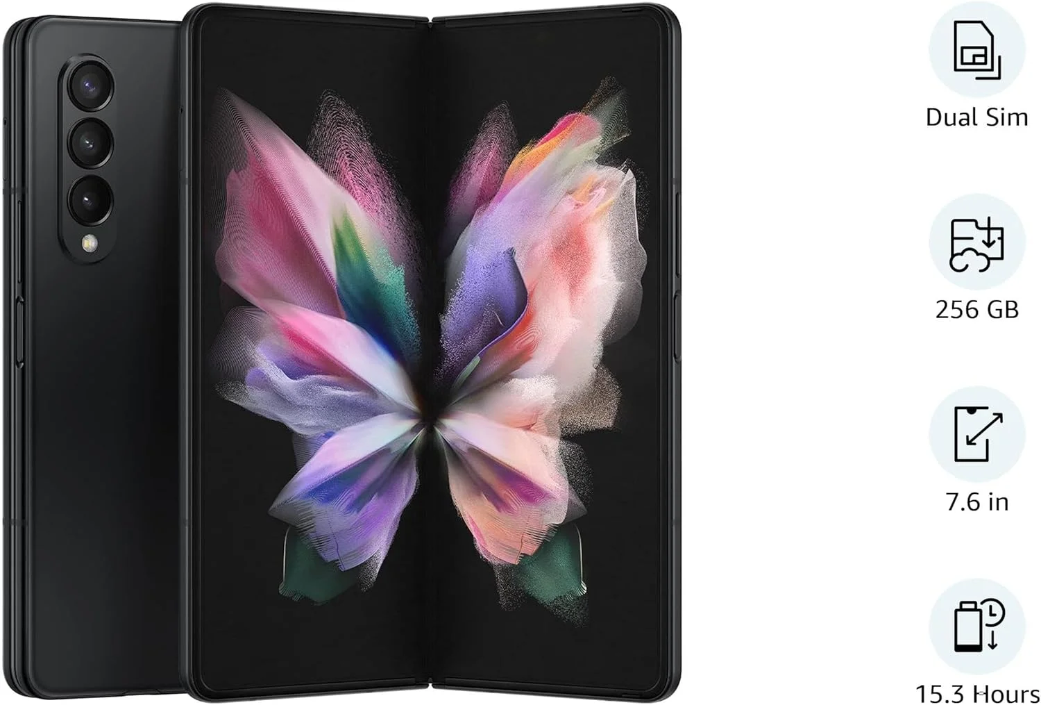 گوشی موبایل سامسونگ Galaxy Z Fold 3 5G با حافظه 256 گیگابایت - مشکی فانتوم