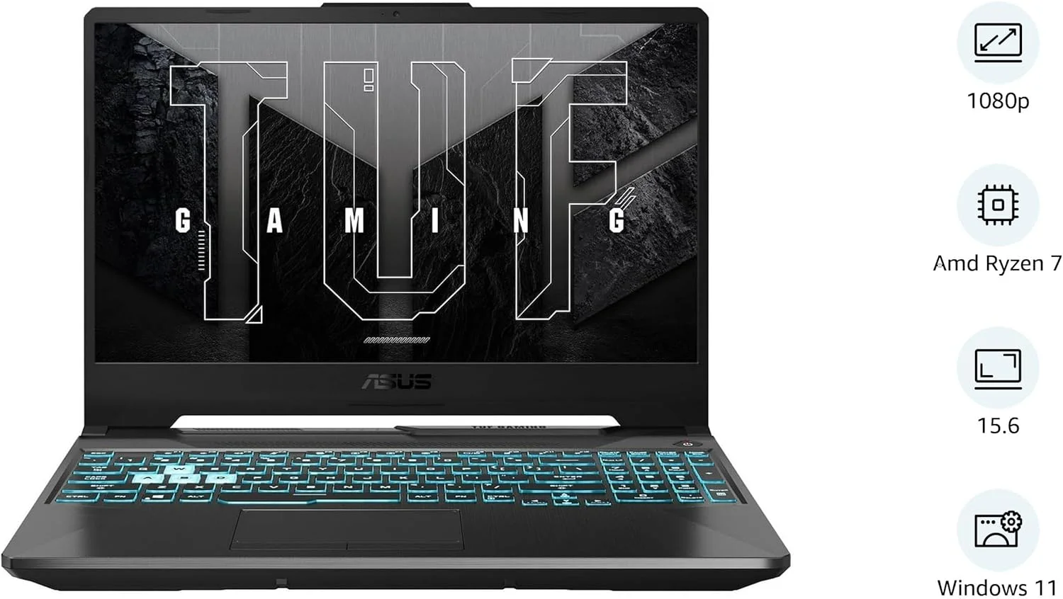 لپ تاپ ایسوس TUF Gaming A15 FA506NCR، صفحه نمایش 15.6 اینچی FHD IPS 144 هرتز، پردازنده AMD Ryzen 7 7435HS، رم 8 گیگابایتی، SSD 512 گیگابایتی، کارت گرافیک GeForce RTX 3050 4 گیگابایتی، صفحه کلید انگلیسی، ویندوز 11، مشکی گرافیت لپ تاپ ایسوس TUF Gaming A15 FA506NCR، صفحه نمایش 15.6 اینچی FHD IPS 144 هرتز، پردازنده AMD Ryzen 7 7435HS، رم 8 گیگابایتی، SSD 512 گیگابایتی، کارت گرافیک GeForce RTX 3050 4 گیگابایتی، صفحه کلید انگلیسی، ویندوز 11، مشکی گرافیت