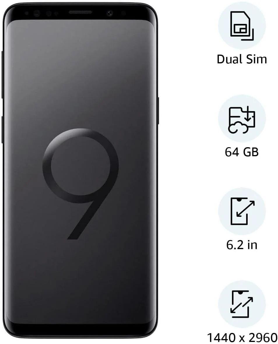 گوشی موبایل سامسونگ گلکسی S9+ دو سیم کارت - 64 گیگابایت، 6 گیگابایت رم، 4G LTE، مشکی نیمه شب - (نسخه امارات)
