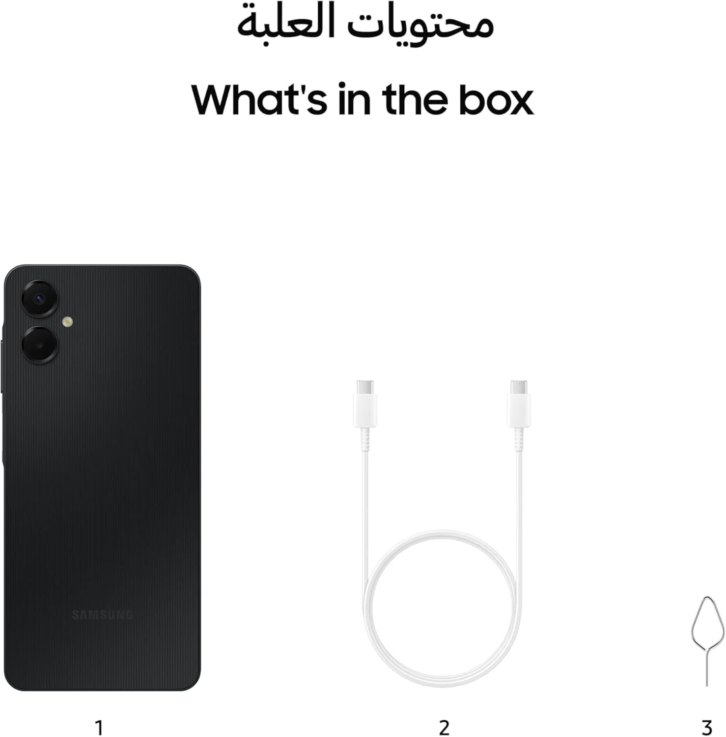 گوشی موبایل سامسونگ گلکسی A06 5G، گوشی هوشمند اندروید، موبایل دو سیم کارت، 4 گیگابایت رم، 128 گیگابایت حافظه داخلی، مشکی (نسخه امارات)