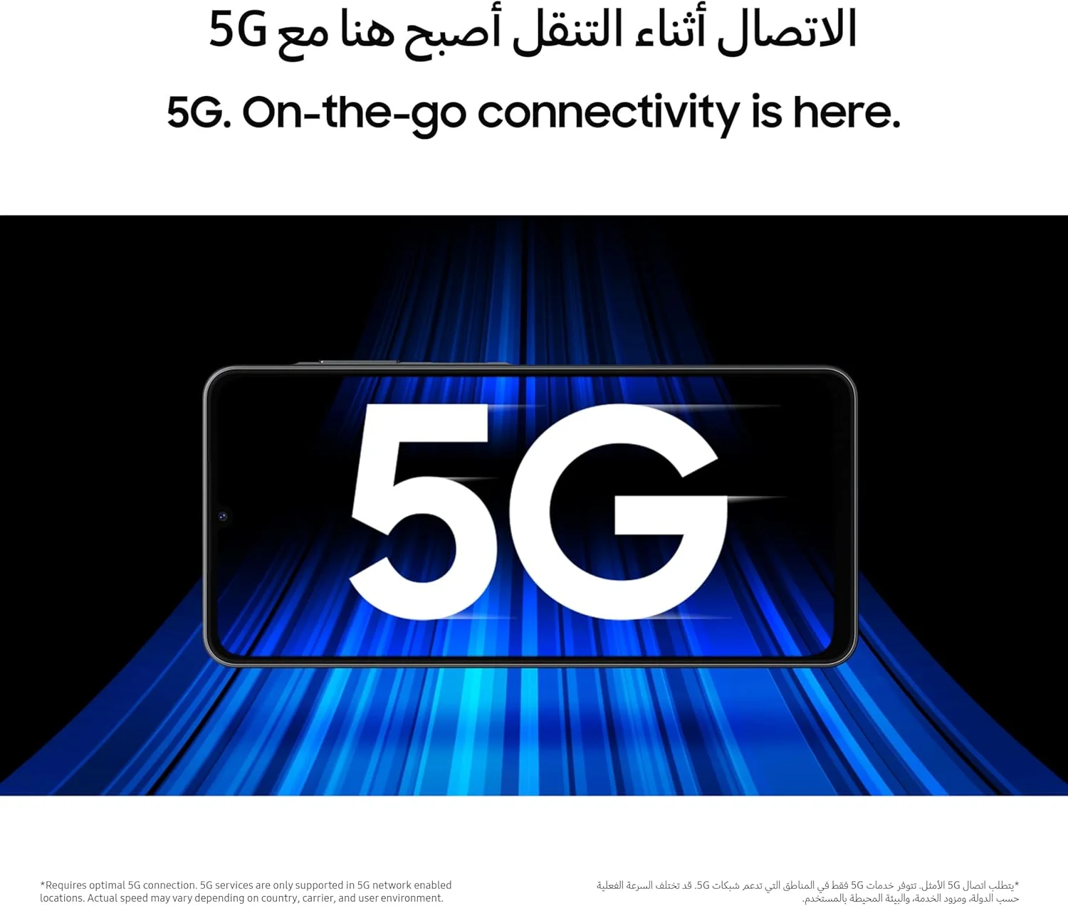 گوشی موبایل سامسونگ گلکسی A06 5G، گوشی هوشمند اندروید، موبایل دو سیم کارت، 4 گیگابایت رم، 128 گیگابایت حافظه داخلی، مشکی (نسخه امارات)