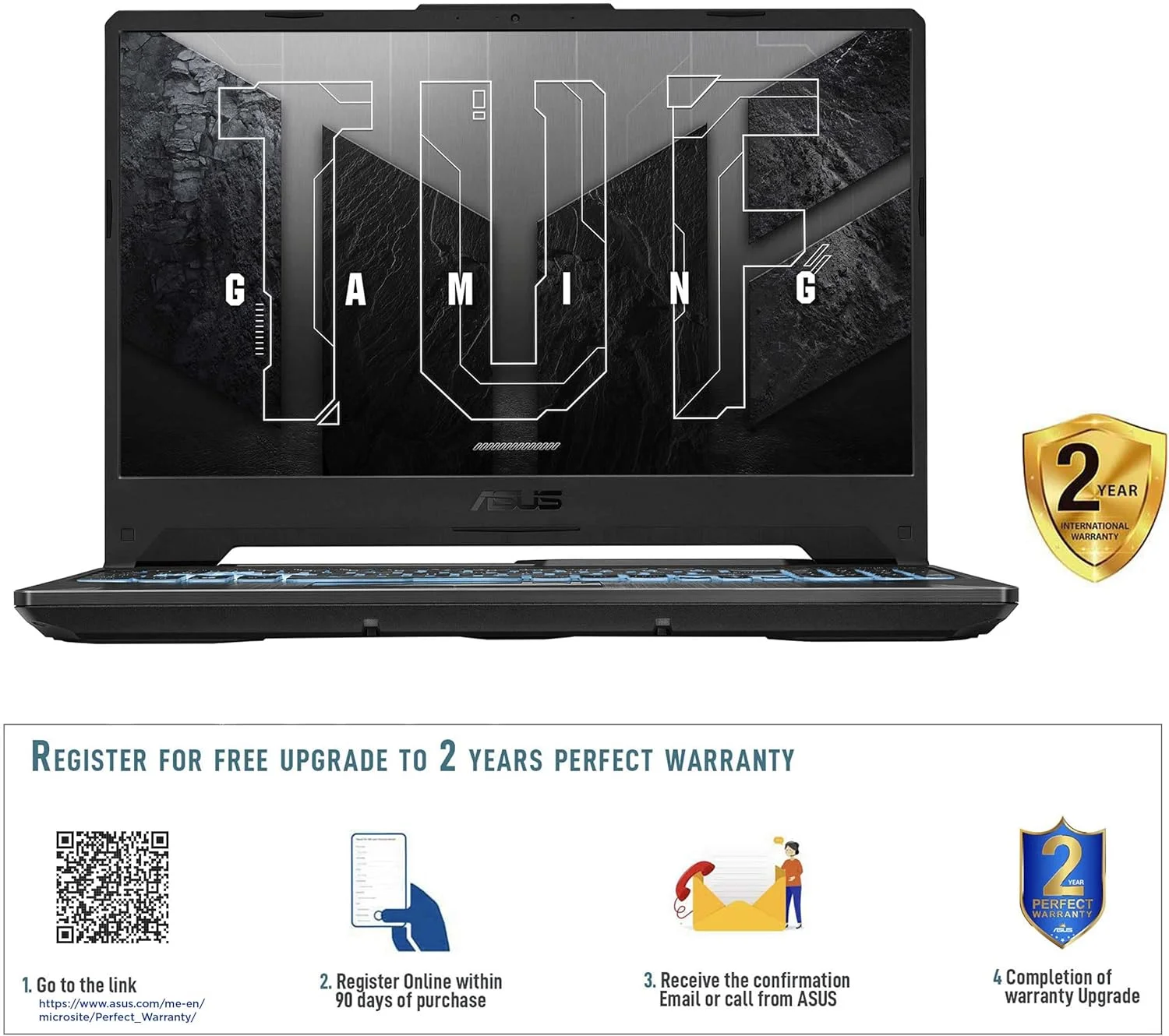 لپ تاپ گیمینگ ایسوس TUF Gaming F15 FX506HC-HN111W (مشکی گرافیتی)، پردازنده I5-11400H، رم 8 گیگابایت، حافظه 512 گیگابایت PCIE G3 SSD، کارت گرافیک NV RTX3050، ویندوز 11 هوم، صفحه نمایش 15.6 اینچ FHD 1920X1080 16:9 144Hz، وب کم HD، کیبورد با نور پس زمینه RGB انگلیسی-عربی