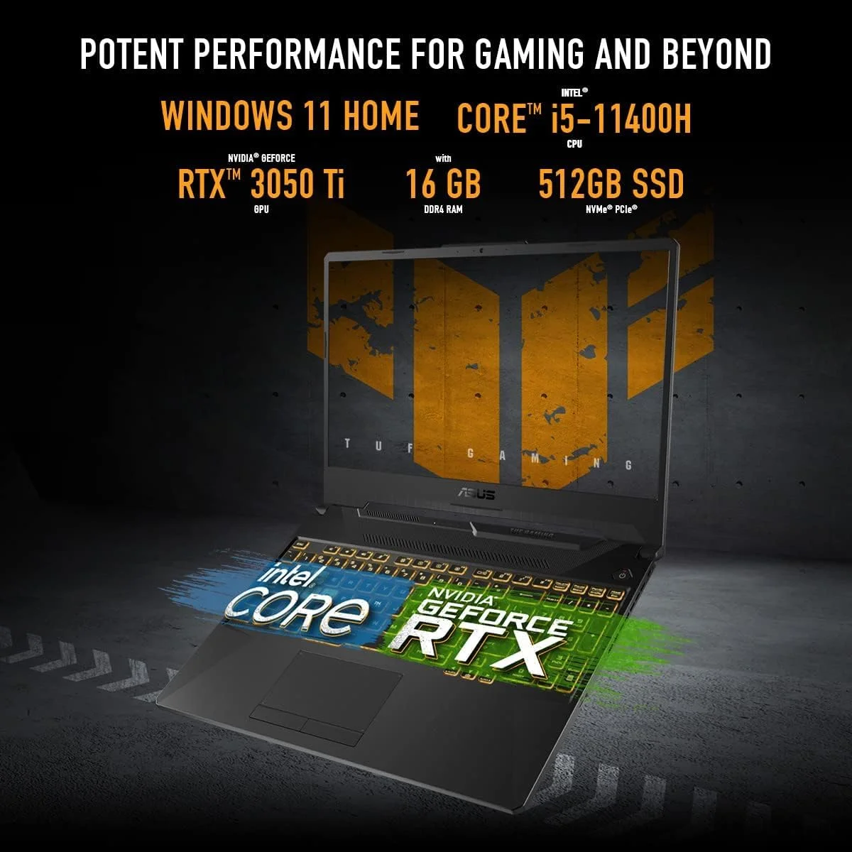 لپ تاپ گیمینگ ایسوس TUF Gaming F15 FX506HE-HN306W مشکی گرافیتی، پردازنده i5-11400H با فرکانس 2.7 گیگاهرتز، 16 گیگابایت رم، 512 گیگابایت SSD، کارت گرافیک NV RTX 3050 Ti با 4 گیگابایت VRAM، صفحه نمایش 15.6 اینچی FHD 144 هرتز، وب کم HD، ویندوز 11، کیبورد با نور پس زمینه انگلیسی-عربی لپ تاپ گیمینگ ایسوس TUF Gaming F15 FX506HE-HN306W مشکی گرافیتی، پردازنده i5-11400H با فرکانس 2.7 گیگاهرتز، 16 گیگابایت رم، 512 گیگابایت SSD، کارت گرافیک NV RTX 3050 Ti با 4 گیگابایت VRAM، صفحه نمایش 15.6 اینچی FHD 144 هرتز، وب کم HD، ویندوز 11، کیبورد با نور پس زمینه انگلیسی-عربی