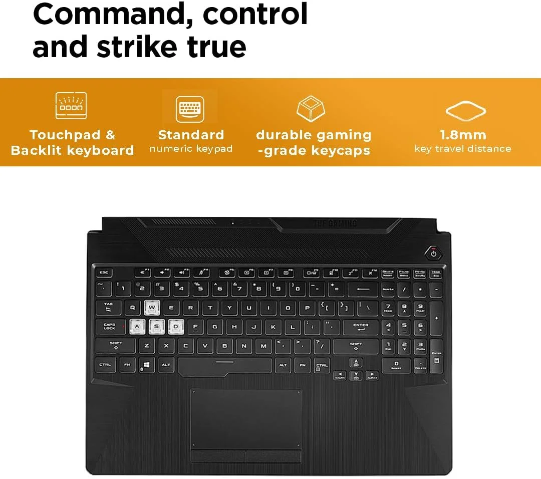 لپ تاپ گیمینگ ایسوس TUF A15 FA506NFR-HN090، پردازنده AMD Ryzen™ 7 7435HS، رم 16 گیگابایت، SSD 512 گیگابایت، کارت گرافیک Nvidia RTX 2050 4GB، صفحه نمایش 15.6 اینچ FHD 144Hz، ویندوز 11 پرو، مشکی گرافیت، نور پس زمینه RGB انگلیسی (ارتقا یافته) لپ تاپ گیمینگ ایسوس TUF A15 FA506NFR-HN090، پردازنده AMD Ryzen™ 7 7435HS، رم 16 گیگابایت، SSD 512 گیگابایت، کارت گرافیک Nvidia RTX 2050 4GB، صفحه نمایش 15.6 اینچ FHD 144Hz، ویندوز 11 پرو، مشکی گرافیت، نور پس زمینه RGB انگلیسی (ارتقا یافته)