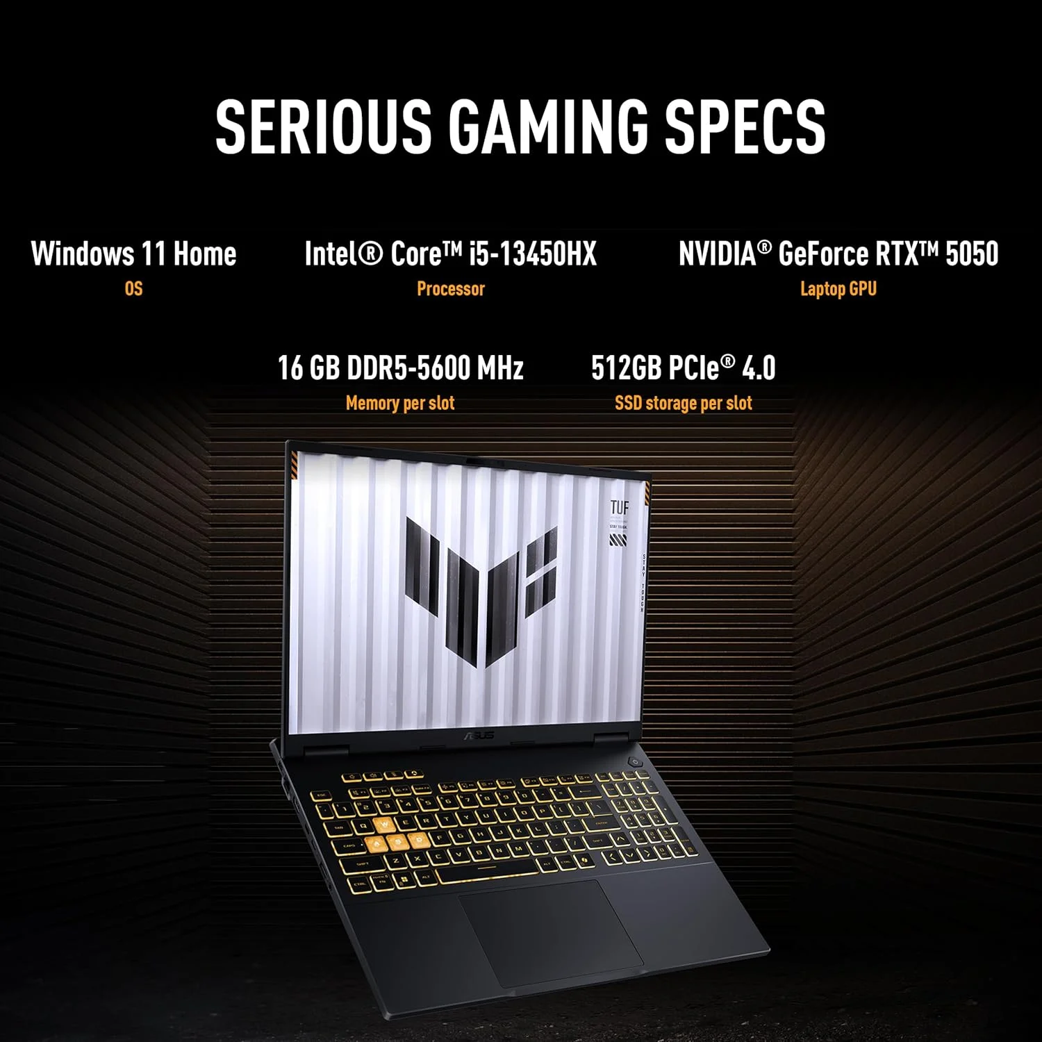لپ تاپ گیمینگ ایسوس TUF Gaming F16 (خاکستری Jaeger) | NVIDIA RTX 5050 8GB | Intel Core i5-13450HX | 16GB RAM | 512GB SSD | صفحه نمایش 16 اینچی FHD+ 165Hz | Win11 [FX608JH-RV002W]