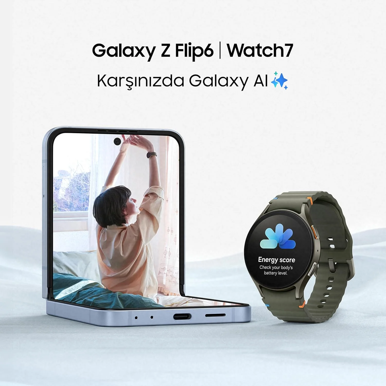 گوشی سامسونگ Galaxy Z Flip6 (بازسازی شده)، ۱۲ گیگابایت رم، ۵۱۲ گیگابایت حافظه داخلی، آبی، دوربین ۵۰ مگاپیکسلی، ۱ سال گارانتی فروشنده