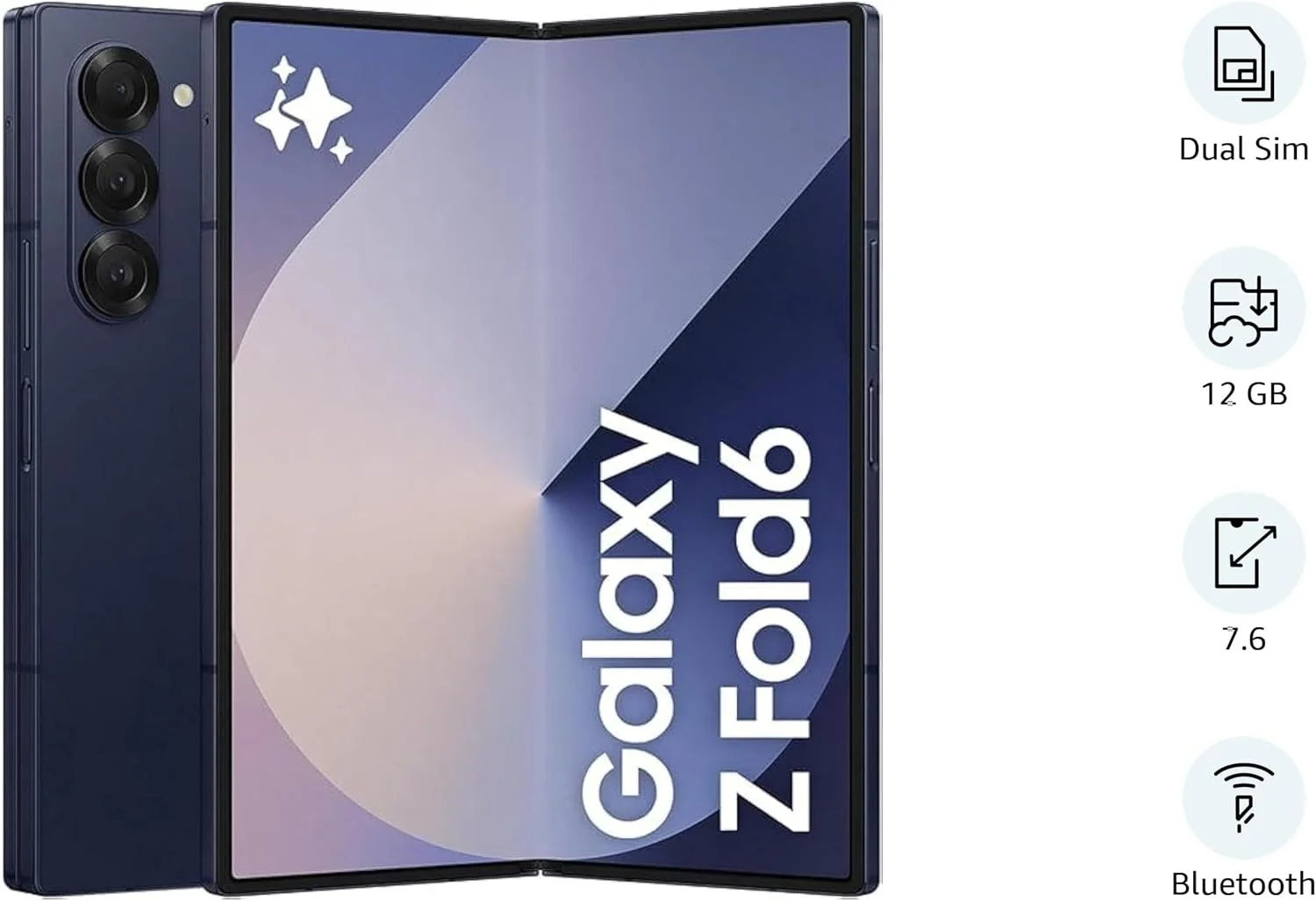 گوشی موبایل سامسونگ Galaxy Z Fold 6 دو سیم کارت سرمه ای 12 گیگابایت رم 256 گیگابایت 5G - نسخه خاورمیانه