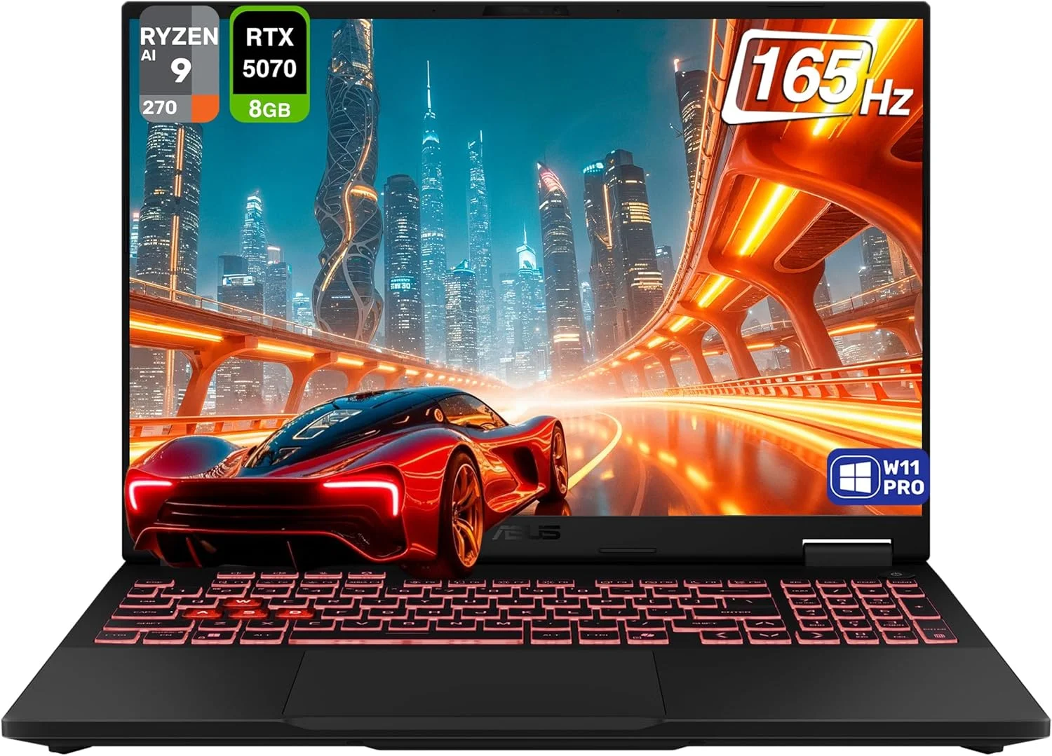 لپ تاپ گیمینگ ASUS TUF A16 Copilot+، پردازنده AMD Ryzen AI 9 270، رم 64 گیگابایتی DDR5، حافظه SSD 2 ترابایتی PCle، صفحه نمایش 16 اینچی FHD+ (1920x1200) 165 هرتز، کارت گرافیک Nvidia G-Force RTX 5070، کیبورد RGB تک منطقه ای، ویندوز 11 پرو، خاکستری Jaegar