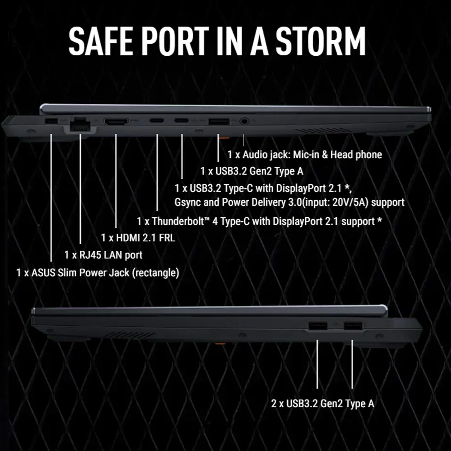 لپ تاپ گیمینگ ASUS TUF F16 RTX 5050 VR-Ready، صفحه نمایش 16 اینچی FHD+ (1920x1200) 165Hz، پردازنده Intel i7-14650HX، کارت گرافیک NVIDIA RTX 5050، رم 64 گیگابایت DDR5، حافظه SSD 1 ترابایت، کیبورد با نور پس زمینه RGB، وب کم FHD، MUX Switch با NVIDIA Advanced Optimus لپ تاپ گیمینگ ASUS TUF F16 RTX 5050 VR-Ready، صفحه نمایش 16 اینچی FHD+ (1920x1200) 165Hz، پردازنده Intel i7-14650HX، کارت گرافیک NVIDIA RTX 5050، رم 64 گیگابایت DDR5، حافظه SSD 1 ترابایت، کیبورد با نور پس زمینه RGB، وب کم FHD، MUX Switch با NVIDIA Advanced Optimus