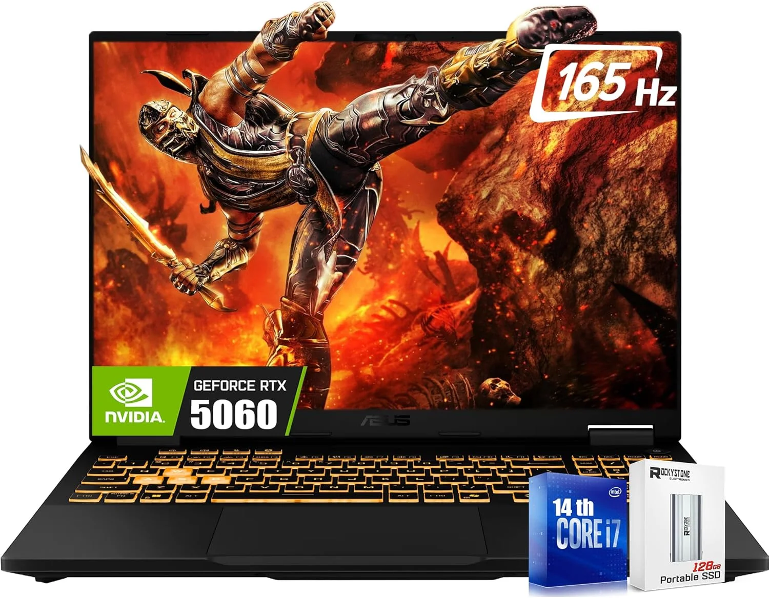 لپ تاپ گیمینگ 16 اینچی ASUS TUF F16 FHD+ 165Hz، نسل 14 اینتل 16 هسته ای i7-14650HX (>i9-13900HX)، NVIDIA GeForce RTX 5060 8GB GDDR7، کیبورد با نور پس زمینه RGB، تشخیص چهره، همراه با 128PSD، ویندوز 11 هوم (64GB|2TB SSD)