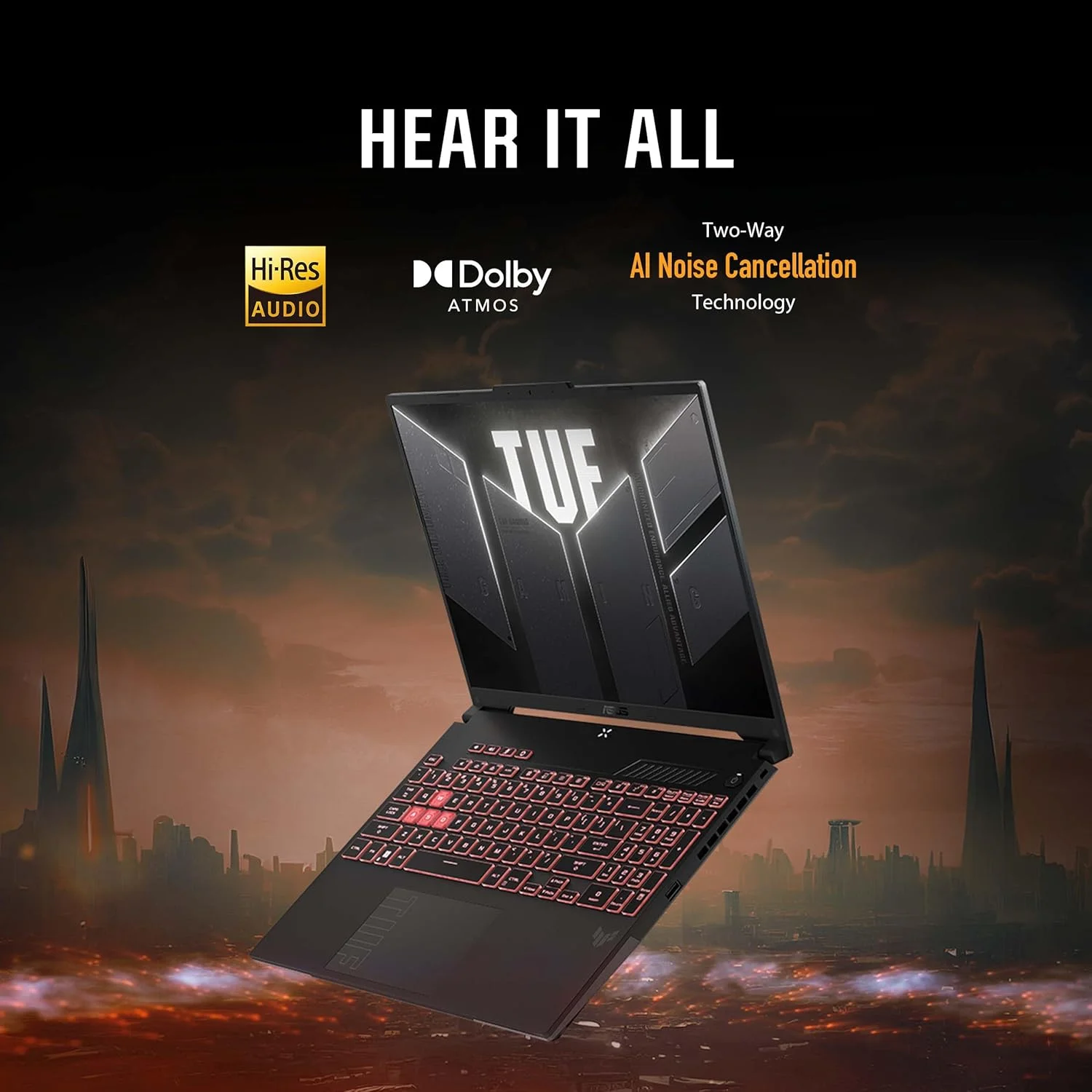 لپ تاپ گیمینگ ایسوس TUF Gaming A16 (2024)، صفحه نمایش 16 اینچی QHD+ 165Hz با نسبت تصویر 16:10، پردازنده AMD Ryzen™ 9 7940HX، کارت گرافیک NVIDIA® GeForce RTX™ 4070، رم 16 گیگابایتی DDR5، حافظه SSD 1 ترابایتی PCIe Gen4، Wi-Fi 6، ویندوز 11، FA607PI-AS94 (بازسازی شده)