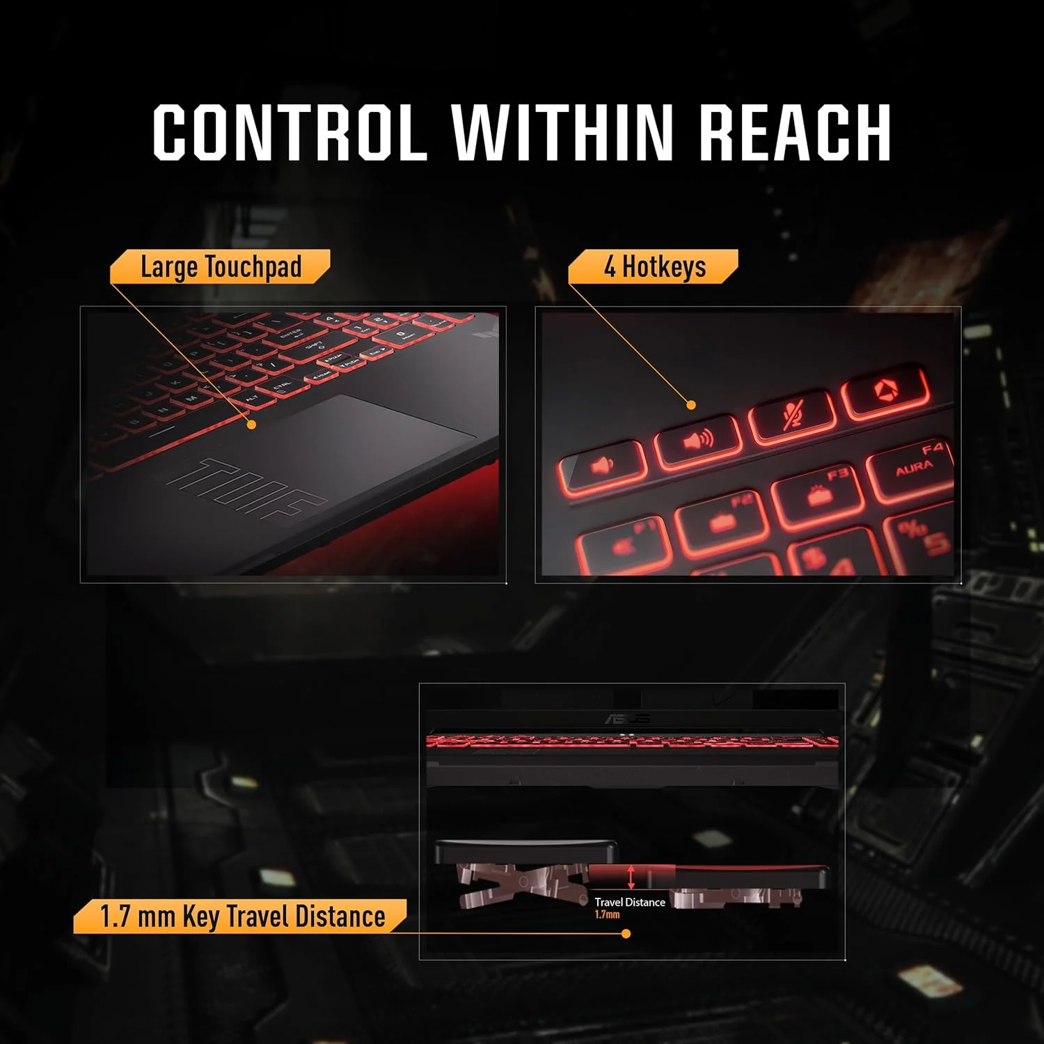 لپ تاپ گیمینگ ایسوس TUF Gaming A16 (2024)، صفحه نمایش 16 اینچی QHD+ 165Hz با نسبت تصویر 16:10، پردازنده AMD Ryzen™ 9 7940HX، کارت گرافیک NVIDIA® GeForce RTX™ 4070، رم 16 گیگابایتی DDR5، حافظه SSD 1 ترابایتی PCIe Gen4، Wi-Fi 6، ویندوز 11، FA607PI-AS94 (بازسازی شده)