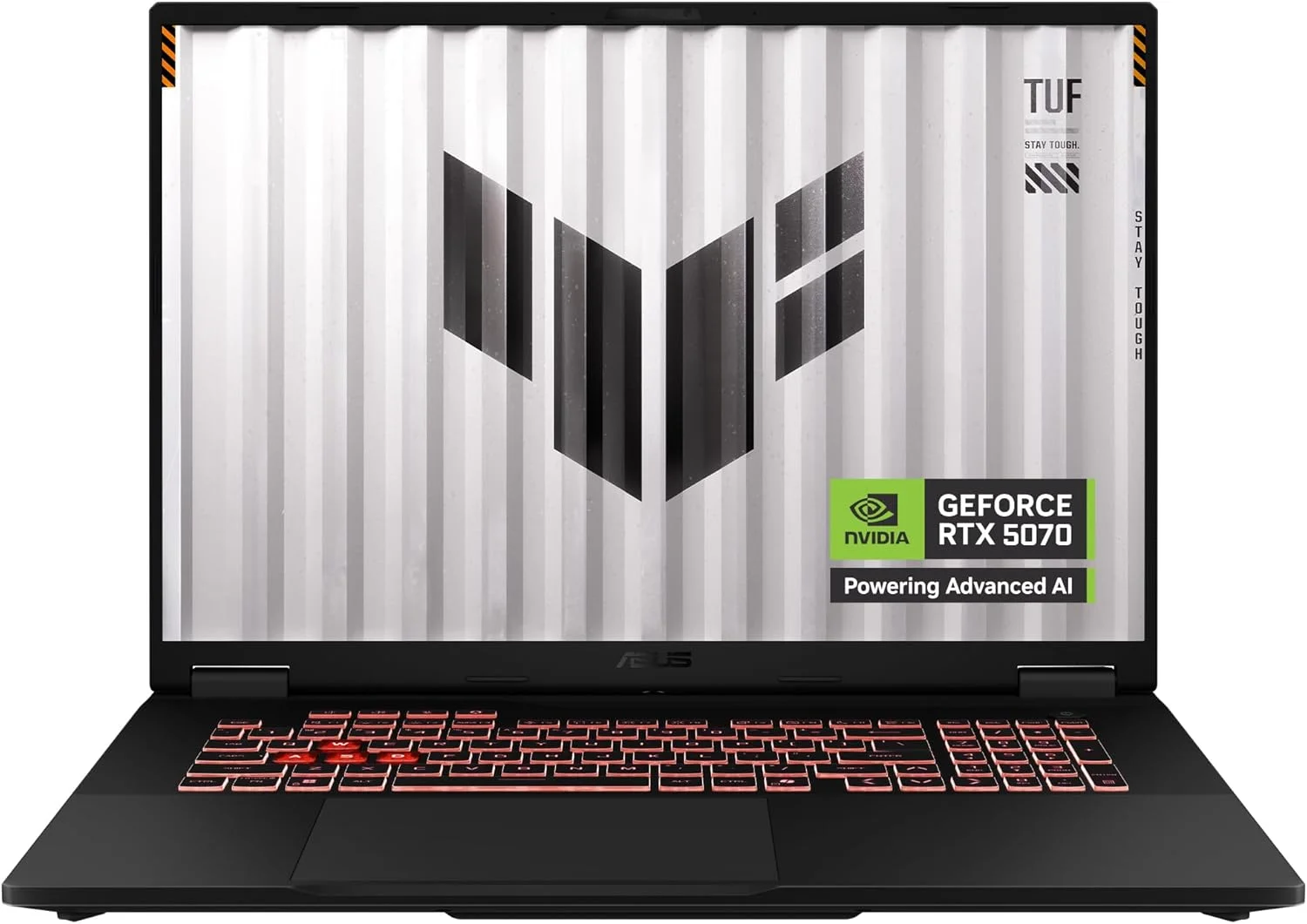 لپ تاپ گیمینگ ایسوس TUF Gaming A18، پردازنده AMD Ryzen 7 260، کارت گرافیک NVIDIA RTX 5070 8GB، رم 16GB، حافظه SSD 1TB، صفحه نمایش 18.0 اینچی 2.5K 240Hz، ویندوز 11، خاکستری Jaeger [FA808UP-G1S821W]