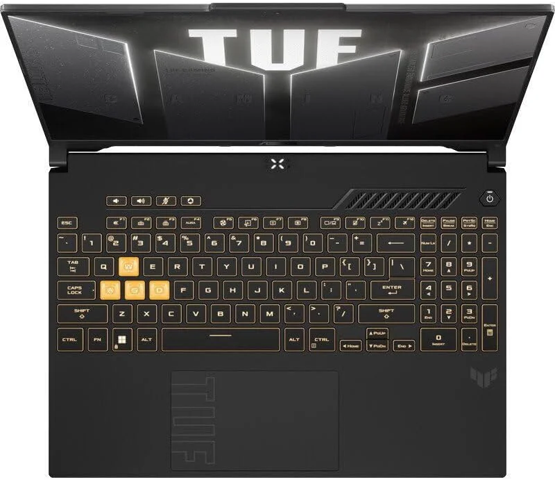 لپ تاپ گیمینگ ایسوس TUF Gaming F16، صفحه نمایش 16 اینچی FHD+ 144 هرتز، پردازنده Intel Core 5 210H، رم 16 گیگابایتی، SSD 512 گیگابایتی PCIe 4.0، کارت گرافیک NVIDIA GeForce RTX 3050 6GB، کیبورد RGB، MUX Switch، خاکستری مکانیکی