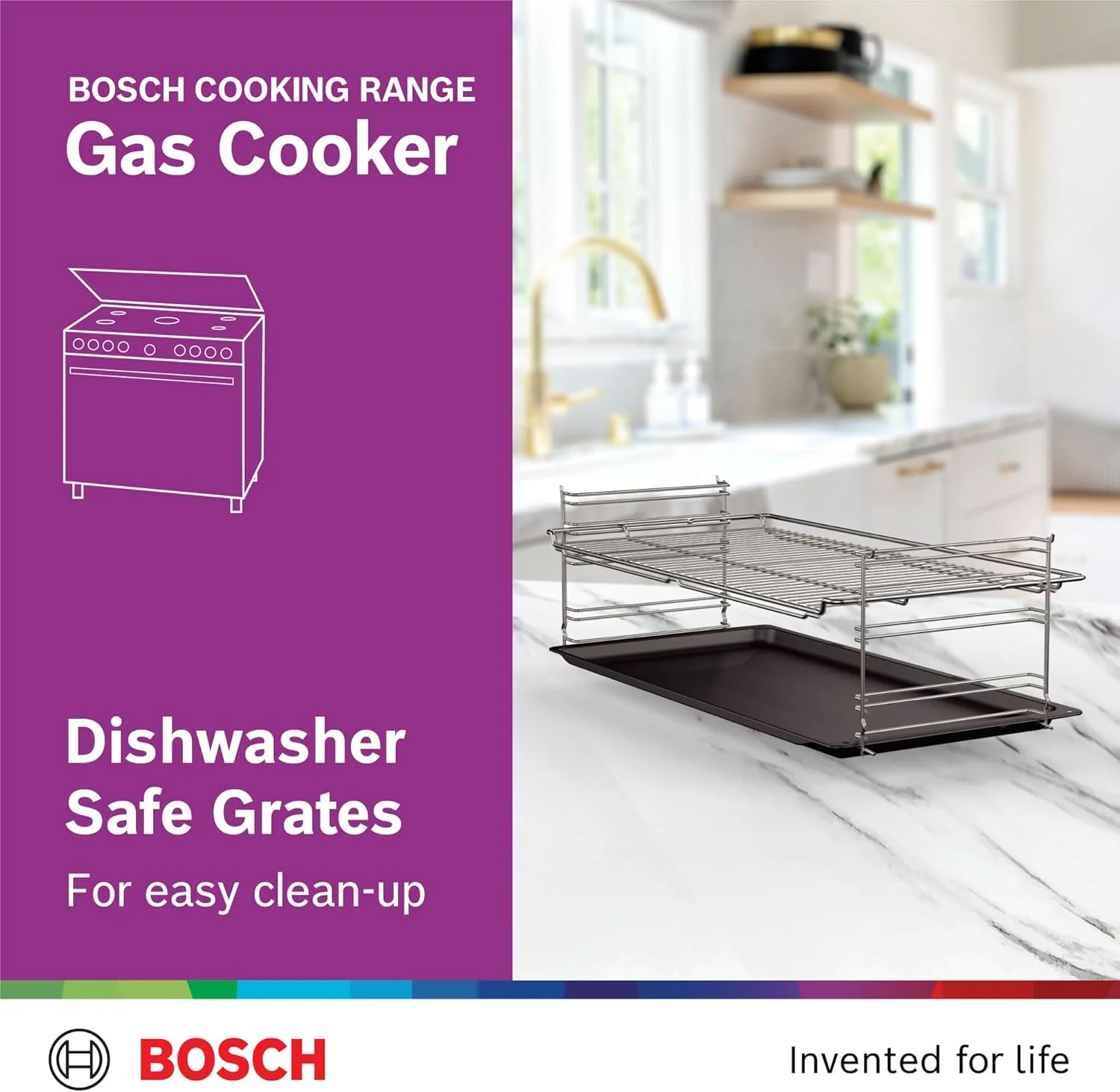 اجاق گاز بوش 147 لیتری، اجاق گاز 90×60 سانتی متر، استیل ضد زنگ، مهندسی آلمان مدل HGV1D0V50M اجاق گاز بوش 147 لیتری، اجاق گاز 90×60 سانتی متر، استیل ضد زنگ، مهندسی آلمان مدل HGV1D0V50M