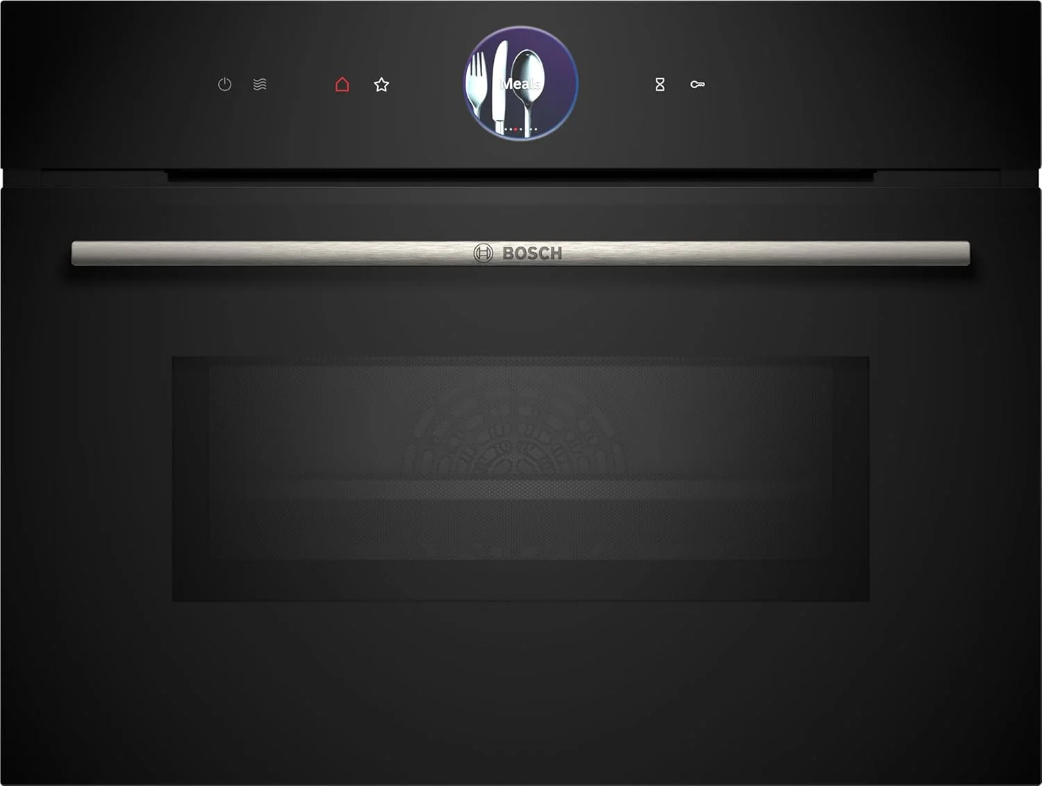 فر توکار کامپکت بوش سری 8 با عملکرد مایکروویو، 60x45 سانتی متر، کنترل لمسی، نمایشگر TFT، مشکی، 1 سال گارانتی سازنده