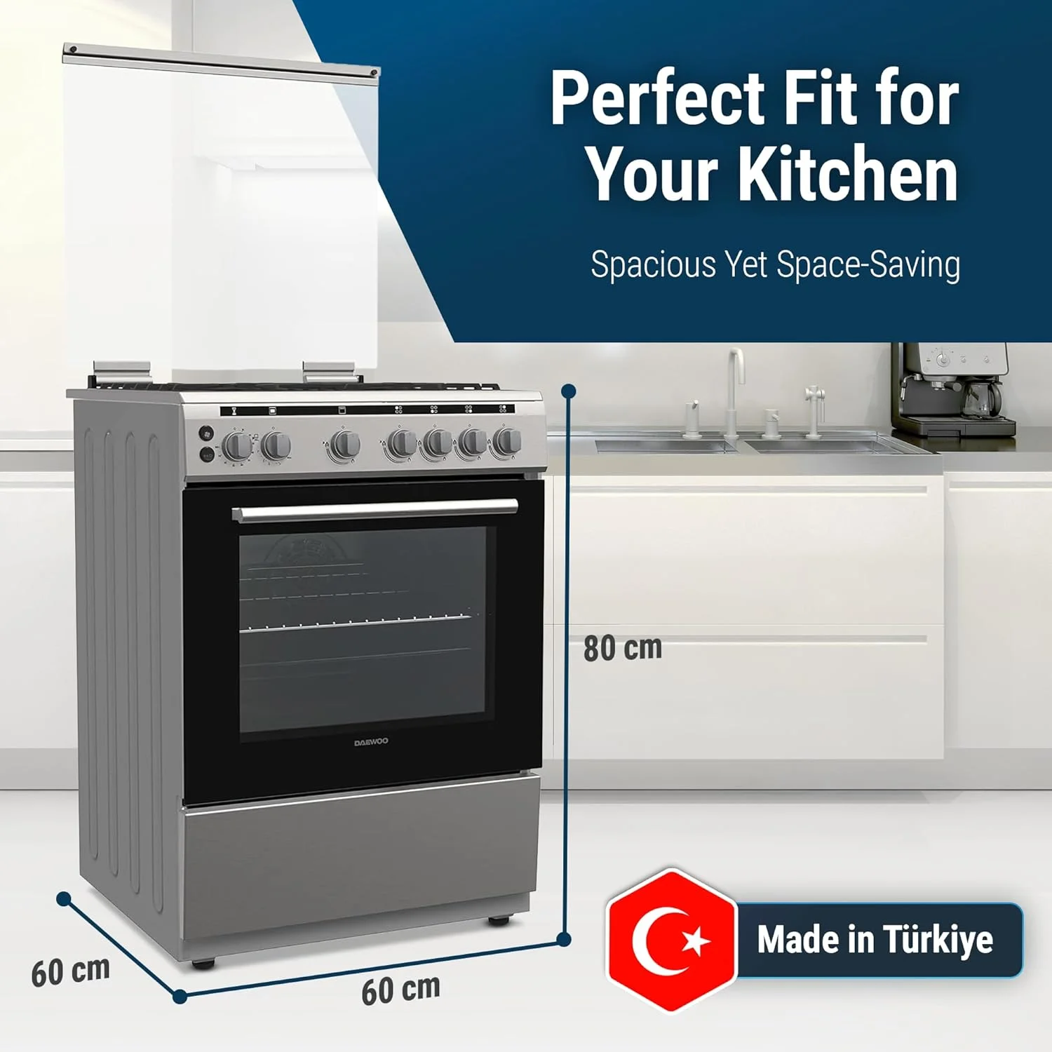 اجاق گاز دوو 60*60 سانتی متر | فر 65 لیتری با فن کانوکشن | Dgc-S664Hf | 1 سال گارانتی | ساخت ترکیه اجاق گاز دوو 60*60 سانتی متر | فر 65 لیتری با فن کانوکشن | Dgc-S664Hf | 1 سال گارانتی | ساخت ترکیه