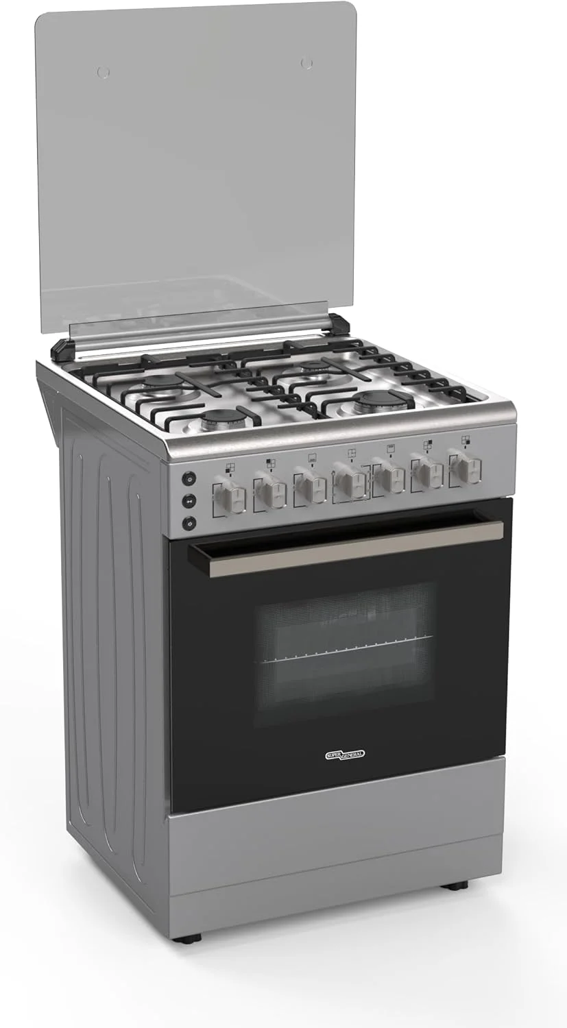 اجاق گاز ایستاده سوپر جنرال مدل SGC-6170-MSFS، ابعاد 60x60x85 سانتیمتر (عرضxعمقxارتفاع)، دارای 4 شعله، صفحه استیل ضد زنگ با ایمنی کامل، فر گازی و گریل با جوجهگردان، لامپ فر، دکمه جرقه زن، روکش نقرهای اجاق گاز ایستاده سوپر جنرال مدل SGC-6170-MSFS، ابعاد 60x60x85 سانتیمتر (عرضxعمقxارتفاع)، دارای 4 شعله، صفحه استیل ضد زنگ با ایمنی کامل، فر گازی و گریل با جوجهگردان، لامپ فر، دکمه جرقه زن، روکش نقرهای