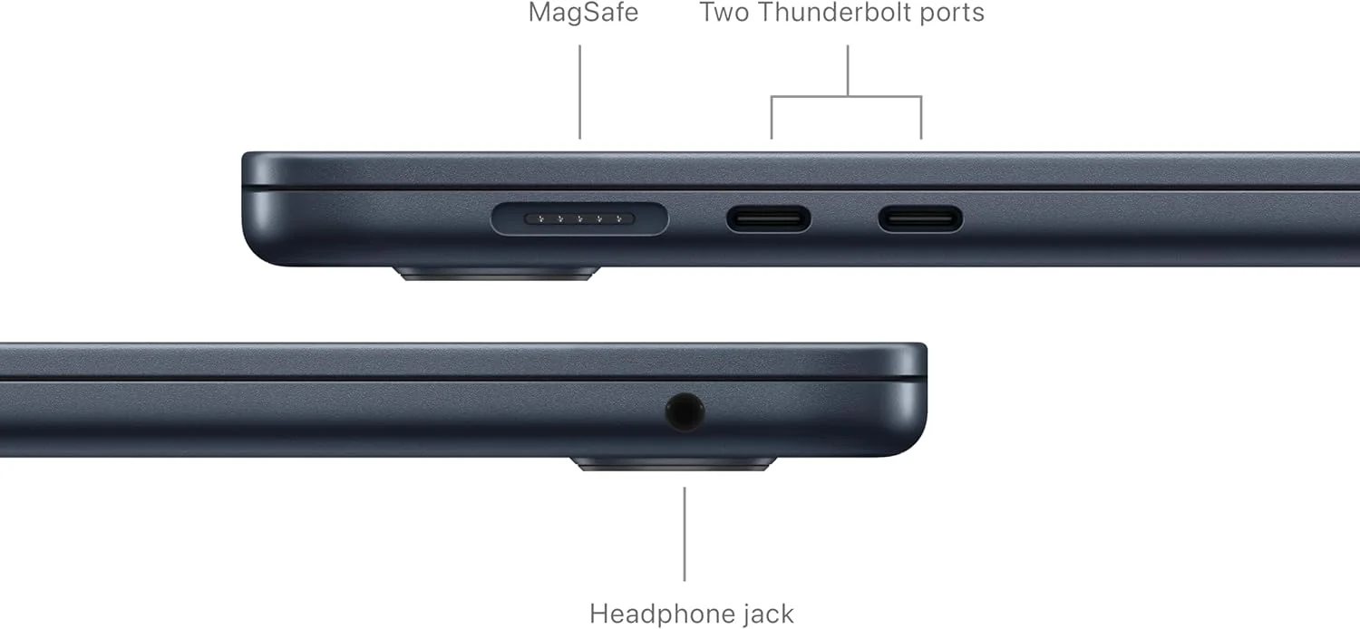 اپل مک بوک ایر 2024 (15 اینچی، تراشه Apple M3 با CPU 8 هسته ای و GPU 10 هسته ای، 24 گیگابایت حافظه یکپارچه، 512 گیگابایت) - نیمه شب اپل مک بوک ایر 2024 (15 اینچی، تراشه Apple M3 با CPU 8 هسته ای و GPU 10 هسته ای، 24 گیگابایت حافظه یکپارچه، 512 گیگابایت) - نیمه شب