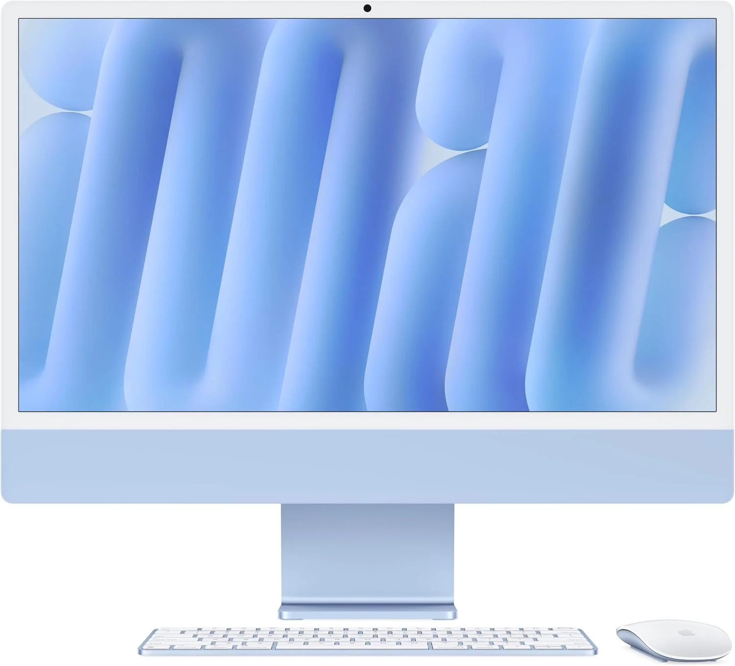 آی‌مک ۲۰۲۴ اپل (۲۴ اینچی، تراشه Apple M4 با پردازنده مرکزی ۱۰ هسته‌ای و پردازنده گرافیکی ۱۰ هسته‌ای، ۱۶ گیگابایت حافظه یکپارچه، ۵۱۲ گیگابایت) - آبی؛ عربی/انگلیسی