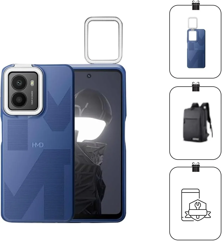 گوشی هوشمند HMD Fusion 5G Android 14، رم 24 گیگابایتی (12 گیگابایت + 12 گیگابایت)، حافظه 256 گیگابایتی، طراحی فوق العاده باریک و شفاف، صفحه نمایش با وضوح بالا برای بازی و رسانه، دوربین پشتی 108 مگاپیکسلی + دوربین سلفی 50 مگاپیکسلی، مشکی نیلی