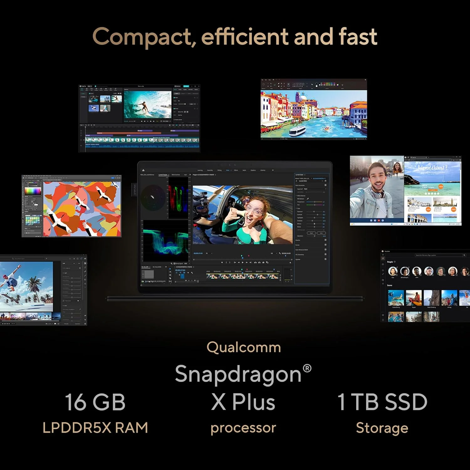 لپ تاپ جداشدنی 2 در 1 ASUS ProArt PZ13 OLED مدل HT5306QA-LX002W، پردازنده Qualcomm Snapdragon X Plus X1P 42-100، رم 16 گیگابایتی، حافظه SSD 1 ترابایتی، صفحه نمایش لمسی 13.3 اینچی 3K OLED، ویندوز 11 به همراه کلید Copilot و قلم Stylus - مشکی نانو