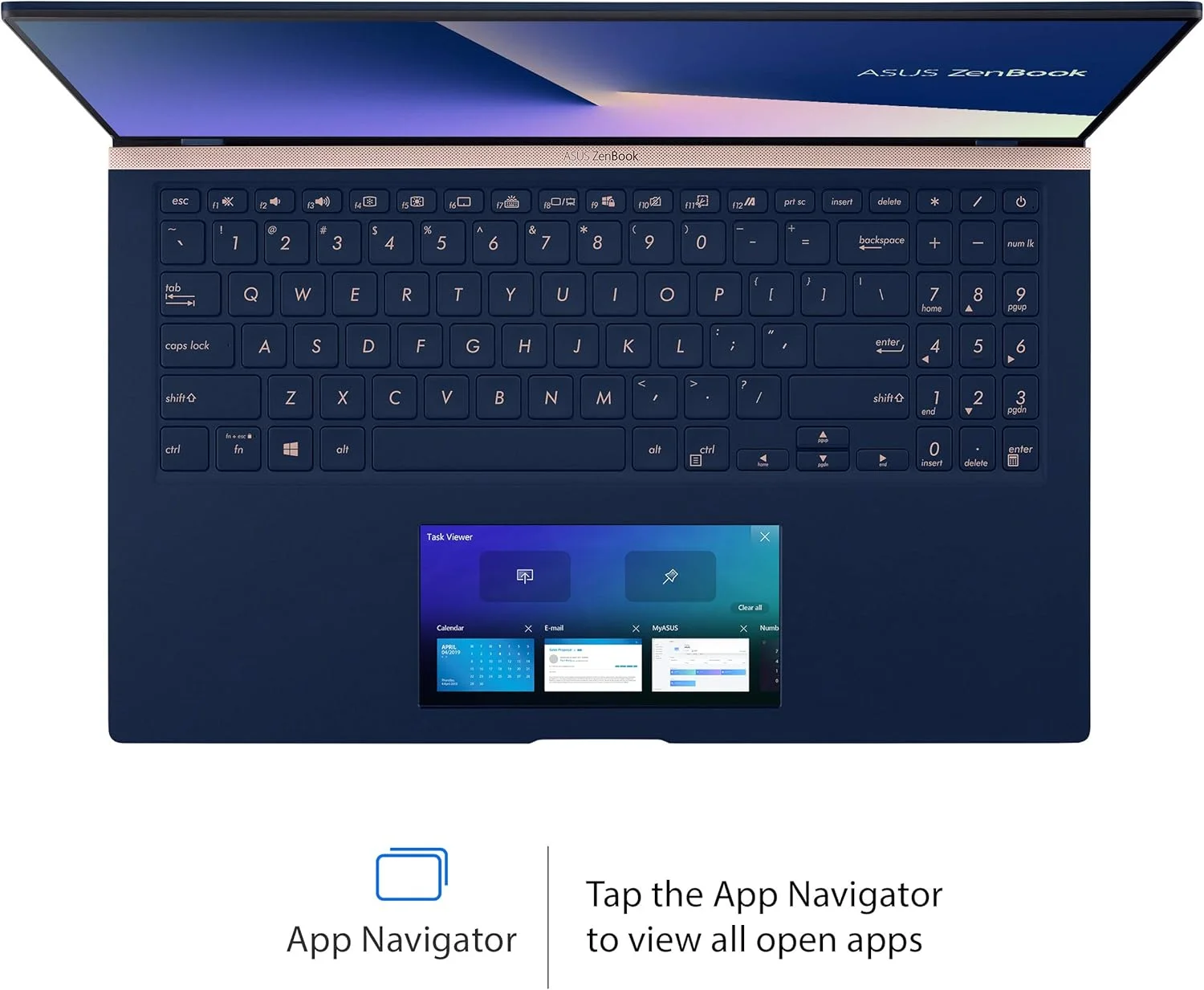 لپ تاپ فوق باریک ASUS ZenBook 15 با صفحه نمایش 15.6 اینچی FHD NanoEdge Bezel، پردازنده Intel Core i7-8565U، رم 16 گیگابایتی، SSD PCIe 1 ترابایتی، کارت گرافیک GeForce GTX 1650، ScreenPad 2.0 نوآورانه، Windows 10 Pro، UX534FT-DB77، آبی سلطنتی