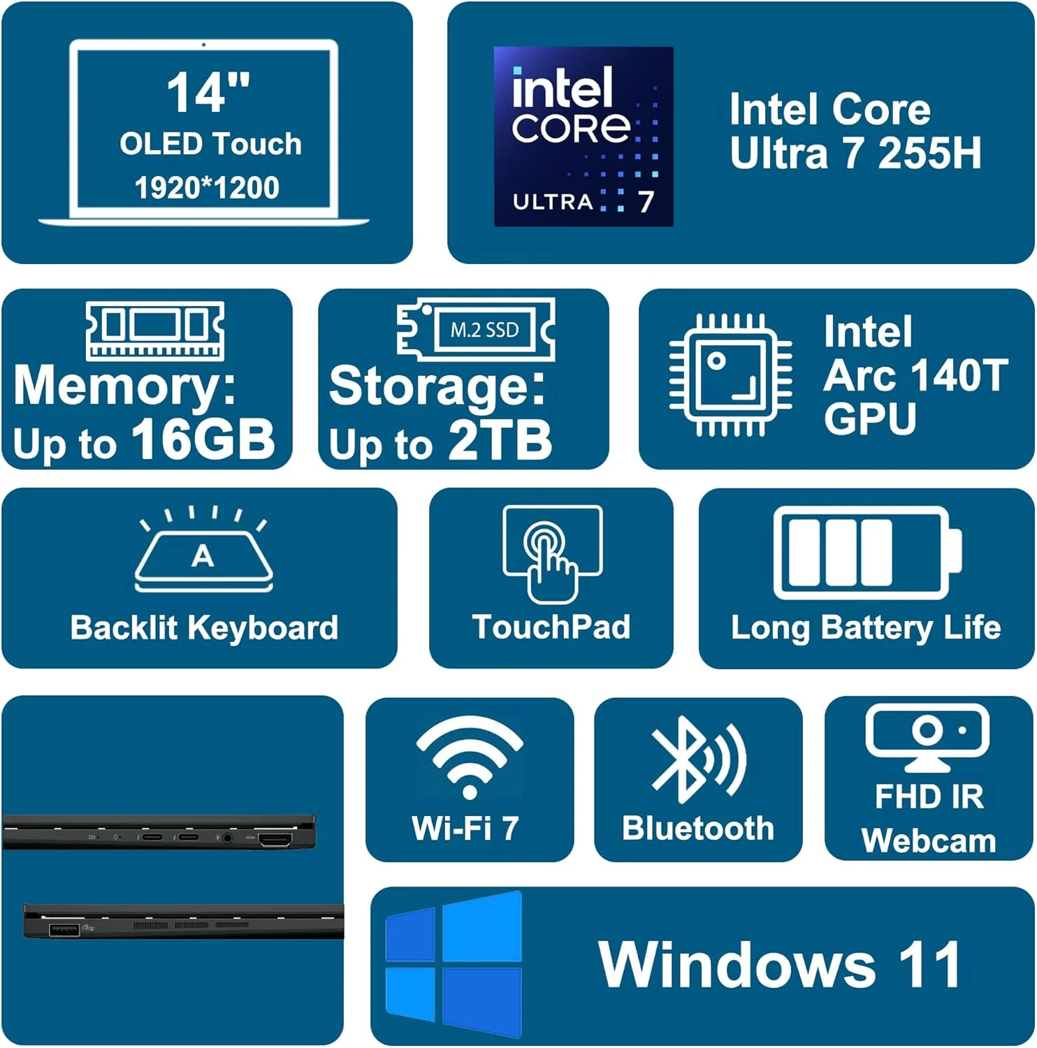 لپ تاپ ایسوس Zenbook 14 Creator، صفحه نمایش لمسی 14 اینچی WUXGA Lumina OLED (پوشش 100% DCI-P3، روشنایی 500 نیت HDR)، پردازنده 16 هسته ای Intel Ultra 7 255H (تا 13 TOPS)، رم 16 گیگابایتی، حافظه SSD 512 گیگابایتی، مناسب برای کسب و کار، ویندوز 11، هاب ICP با Copilot AI