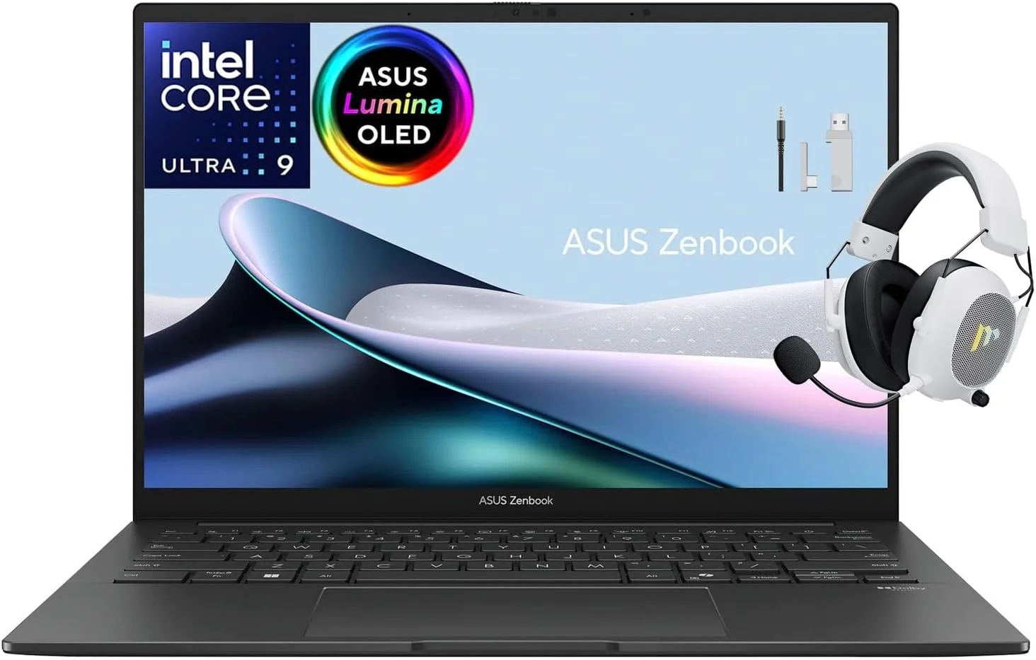 لپ تاپ ASUS Zenbook 14 OLED 2025، صفحه نمایش لمسی 14 اینچی WUXGA، پردازنده 16 هسته ای Ultra 9 285H، رم 32 گیگابایتی LPDDR5X، حافظه SSD 1 ترابایتی Gen 4، هوش مصنوعی Copilot، وای فای 7، تاندربولت 4، به همراه لوازم جانبی Mytrix، ویندوز 11 هوم - خاکستری Jasper