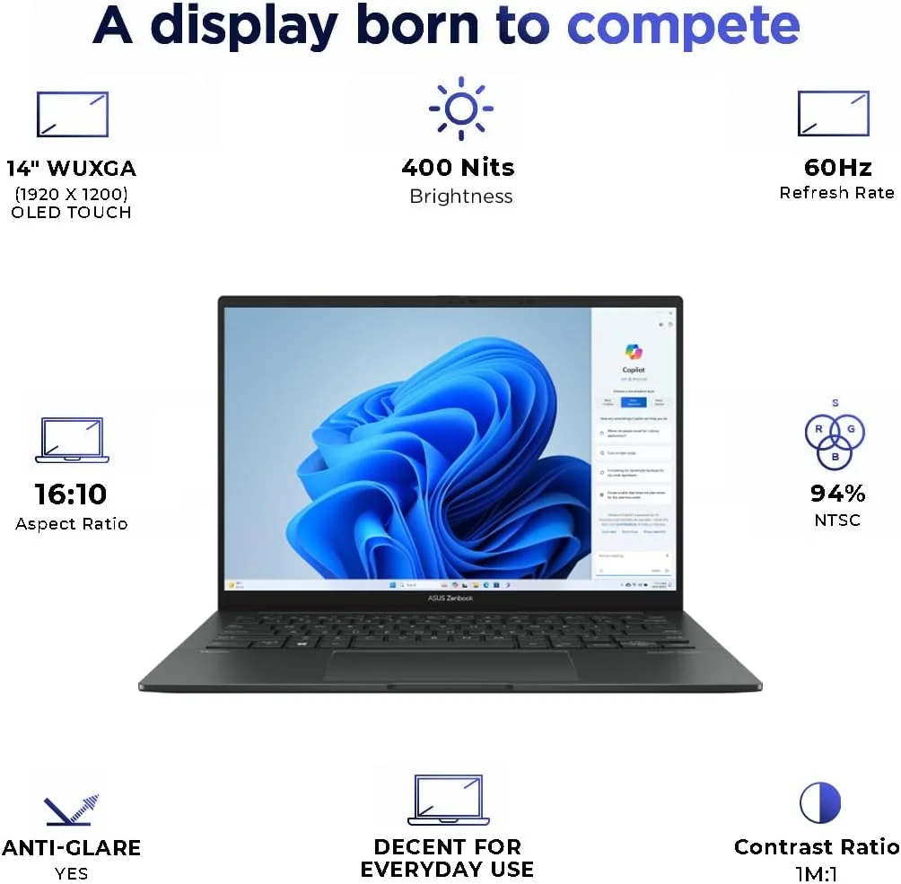 لپ تاپ اولترابوک ASUS Zenbook Q415MA 14 OLED، پردازنده Intel Core Ultra 5-125H Intel AI Boost NPU، رم 8 گیگابایت، SSD 512 گیگابایت، صفحه نمایش لمسی 14 اینچی WUXGA OLED، گرافیک Intel، صفحه کلید با نور پس زمینه، ویندوز 11، خاکستری Jasper لپ تاپ اولترابوک ASUS Zenbook Q415MA 14 OLED، پردازنده Intel Core Ultra 5-125H Intel AI Boost NPU، رم 8 گیگابایت، SSD 512 گیگابایت، صفحه نمایش لمسی 14 اینچی WUXGA OLED، گرافیک Intel، صفحه کلید با نور پس زمینه، ویندوز 11، خاکستری Jasper