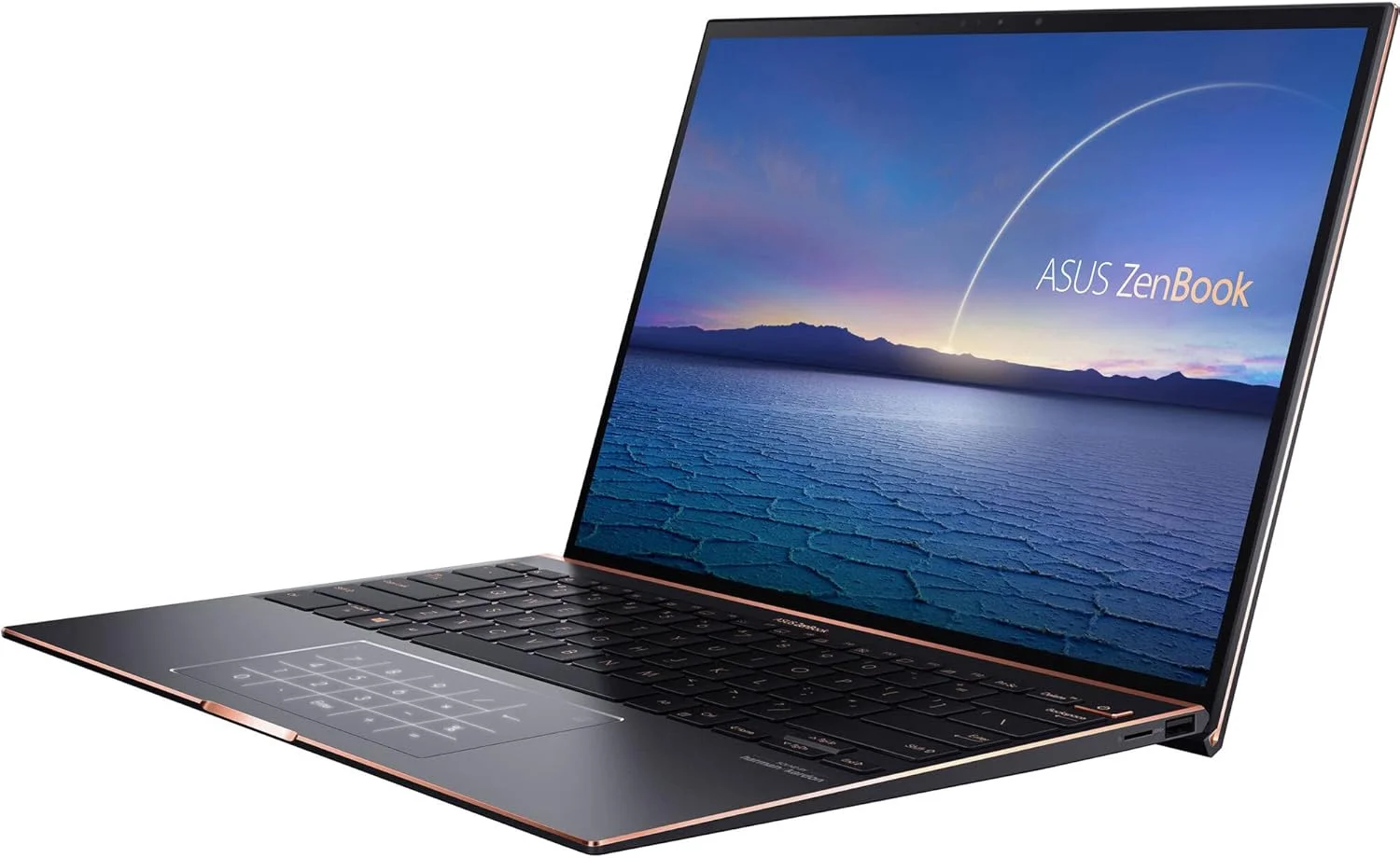 لپ تاپ فوق باریک ایسوس ZenBook S، صفحه نمایش لمسی 13.9 اینچی 3300x2200 3:2 500nits، پلتفرم Intel Evo - پردازنده Core i7-1165G7، رم 16 گیگابایتی، SSD 1 ترابایتی، Thunderbolt 4، TPM، ویندوز 10 پرو، مشکی یشمی، UX393EA-XB77T لپ تاپ فوق باریک ایسوس ZenBook S، صفحه نمایش لمسی 13.9 اینچی 3300x2200 3:2 500nits، پلتفرم Intel Evo - پردازنده Core i7-1165G7، رم 16 گیگابایتی، SSD 1 ترابایتی، Thunderbolt 4، TPM، ویندوز 10 پرو، مشکی یشمی، UX393EA-XB77T