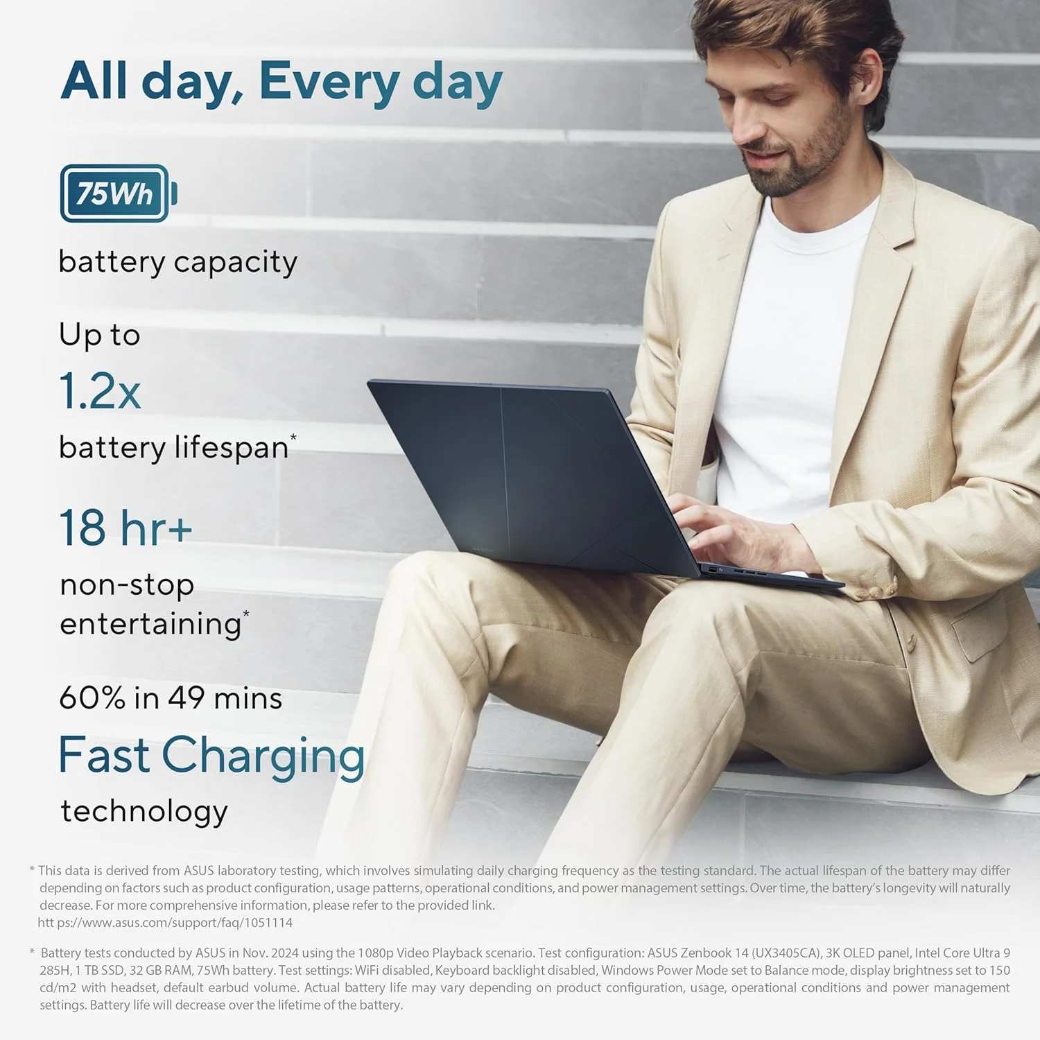 لپ تاپ ایسوس Zenbook 14 UX3405CA-PZ060W / پردازنده Intel Ultra 9-285H / رم 32 گیگابایت / حافظه SSD 1 ترابایت / صفحه نمایش 14 اینچ 3K OLED / ویندوز 11 نسخه Home - رنگ آبی لپ تاپ ایسوس Zenbook 14 UX3405CA-PZ060W / پردازنده Intel Ultra 9-285H / رم 32 گیگابایت / حافظه SSD 1 ترابایت / صفحه نمایش 14 اینچ 3K OLED / ویندوز 11 نسخه Home - رنگ آبی