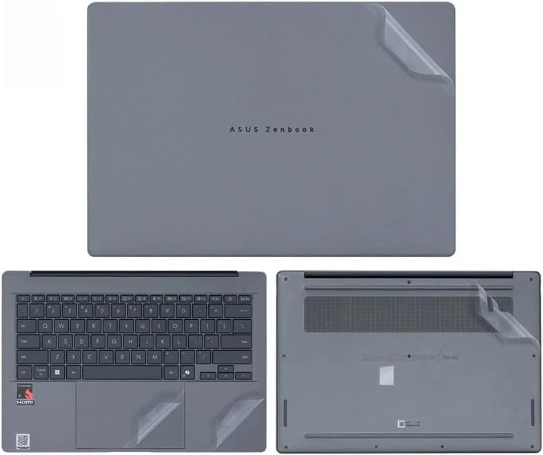 برچسب محافظ لپ تاپ Gruattreay سازگار با ASUS ZenBook 14 OLED 2025 UX3405C 14 اینچی، برچسب ضد خش، فیلم سه طرفه نوت بوک، فیلم لپ تاپ (پوشش مات شفاف)