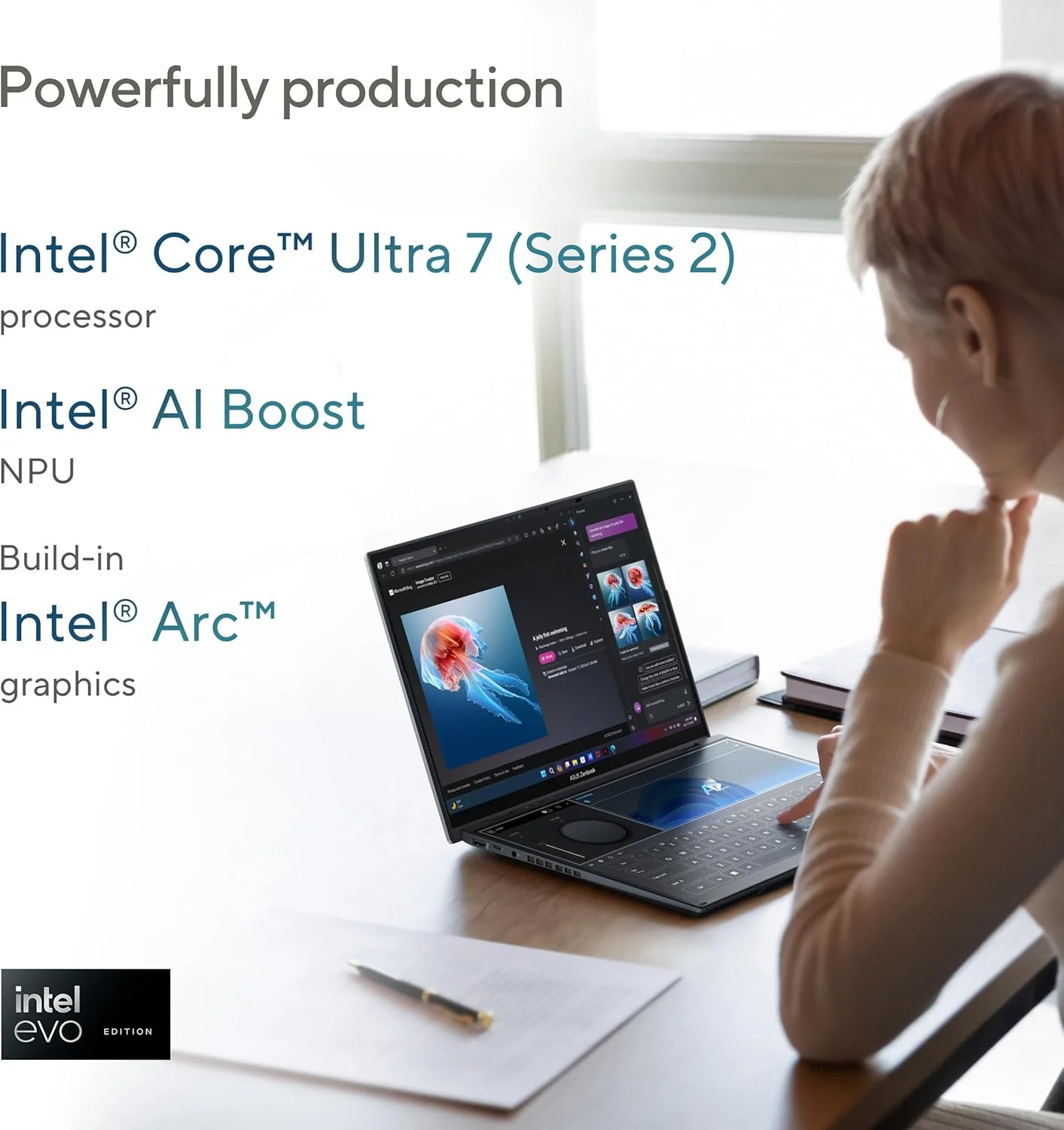 لپ تاپ لمسی ASUS Zenbook Duo UX8406CA-OLED7 / پردازنده Intel Ultra 7-255H / رم 32 گیگابایت / حافظه SSD 1 ترابایت / صفحه نمایش 14 اینچ 3K (2880x1800) 120Hz OLED / ویندوز 11 هوم، کیبورد انگلیسی/عربی - خاکستری بازالت